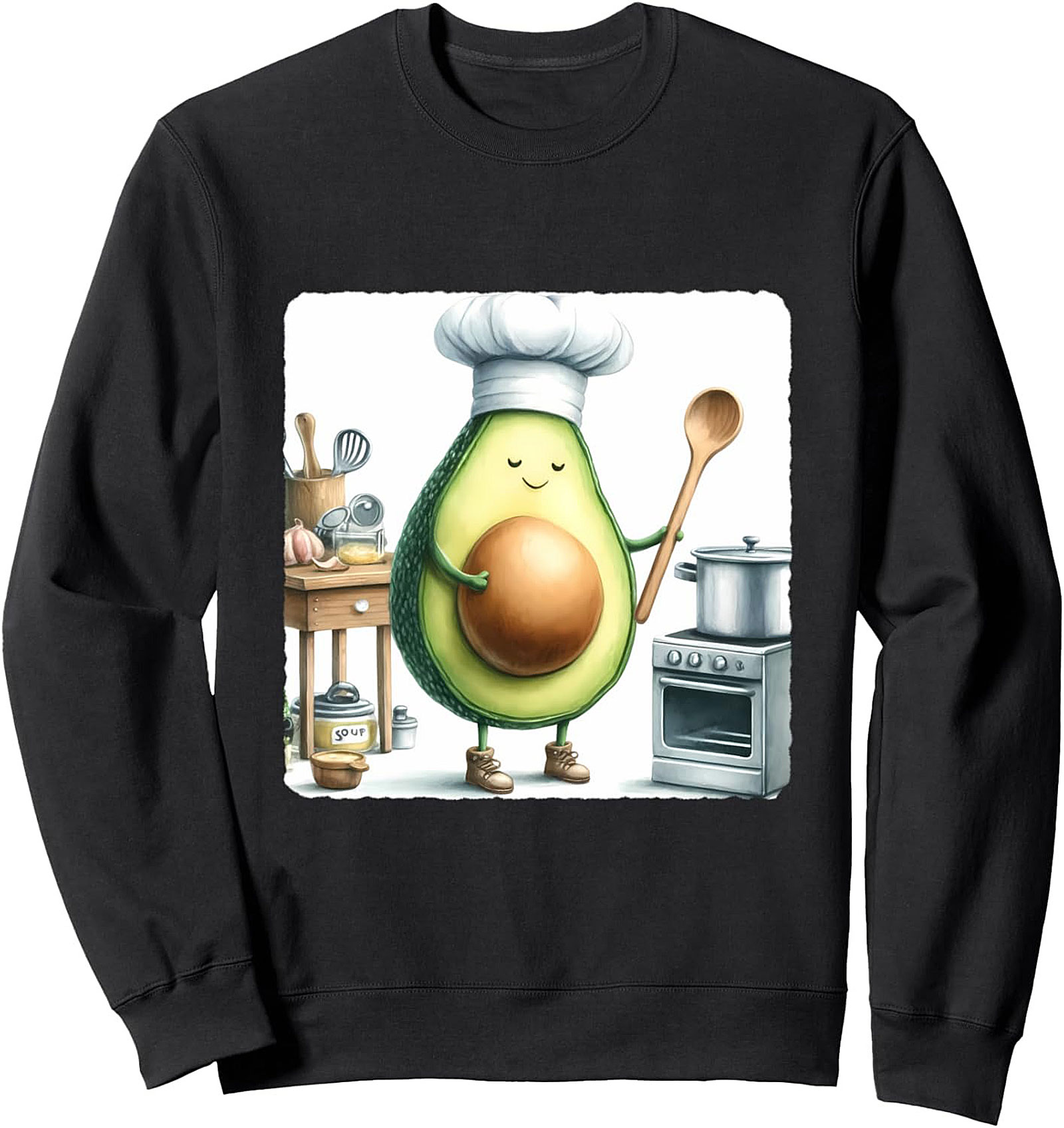 Avocado Chef T-Shirt  Funny Cooking Graphic Tee