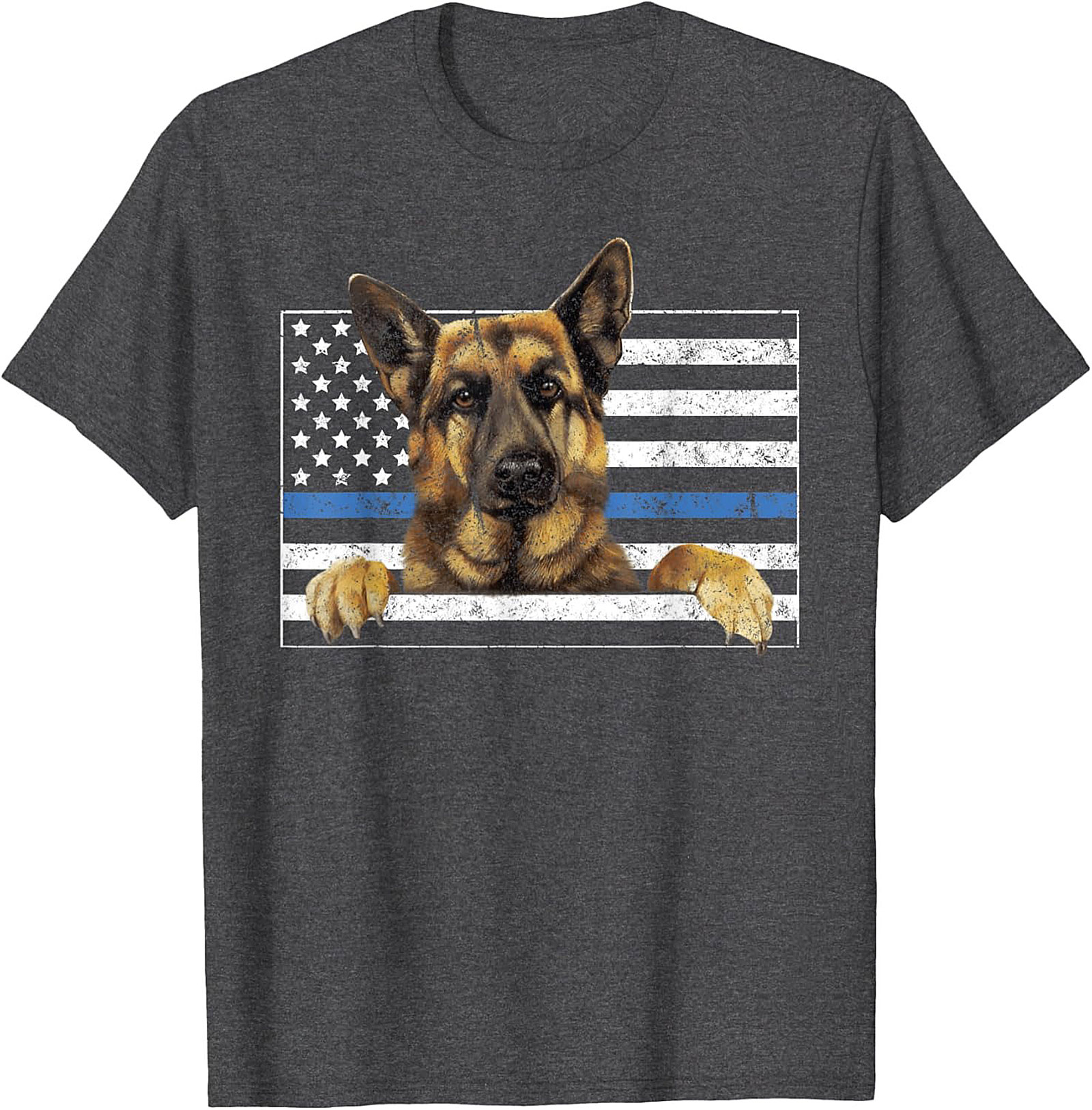 German Shepherd Thin Blue Line Flag Graphic Tee
