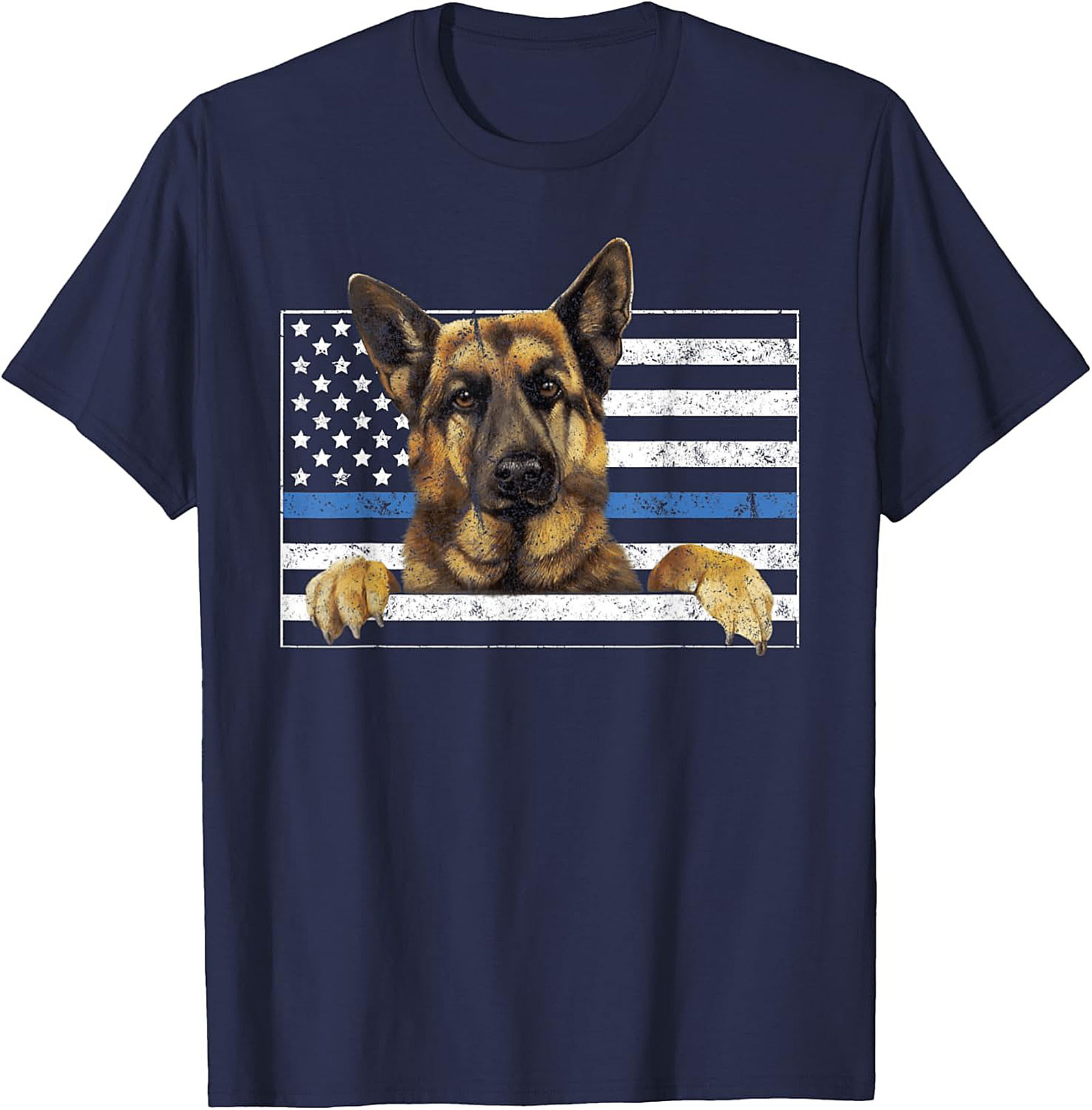 German Shepherd Thin Blue Line Flag Graphic Tee