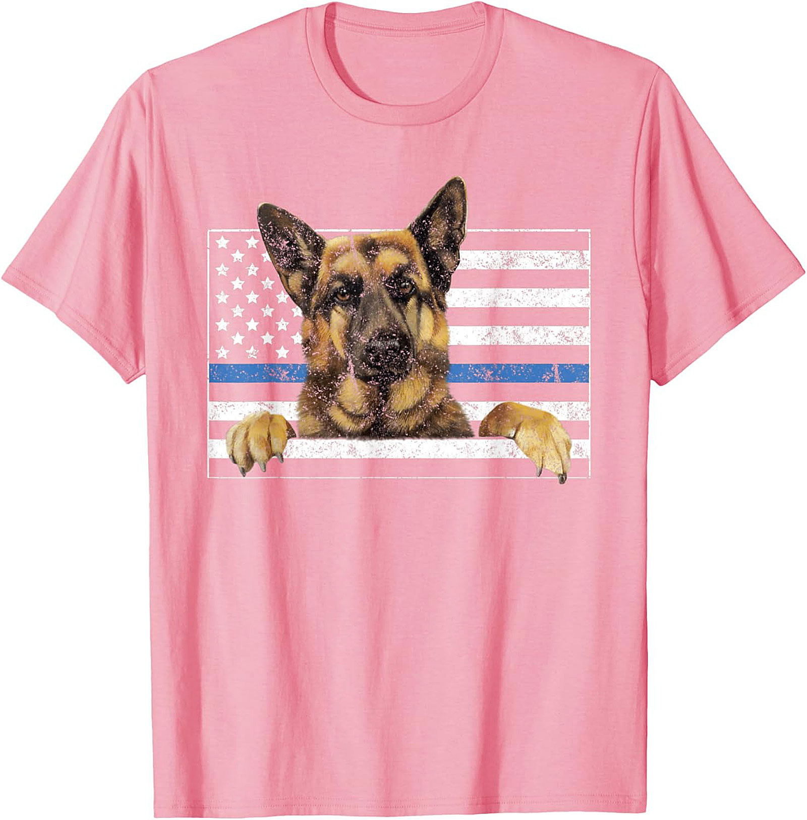 German Shepherd Thin Blue Line Flag Graphic Tee