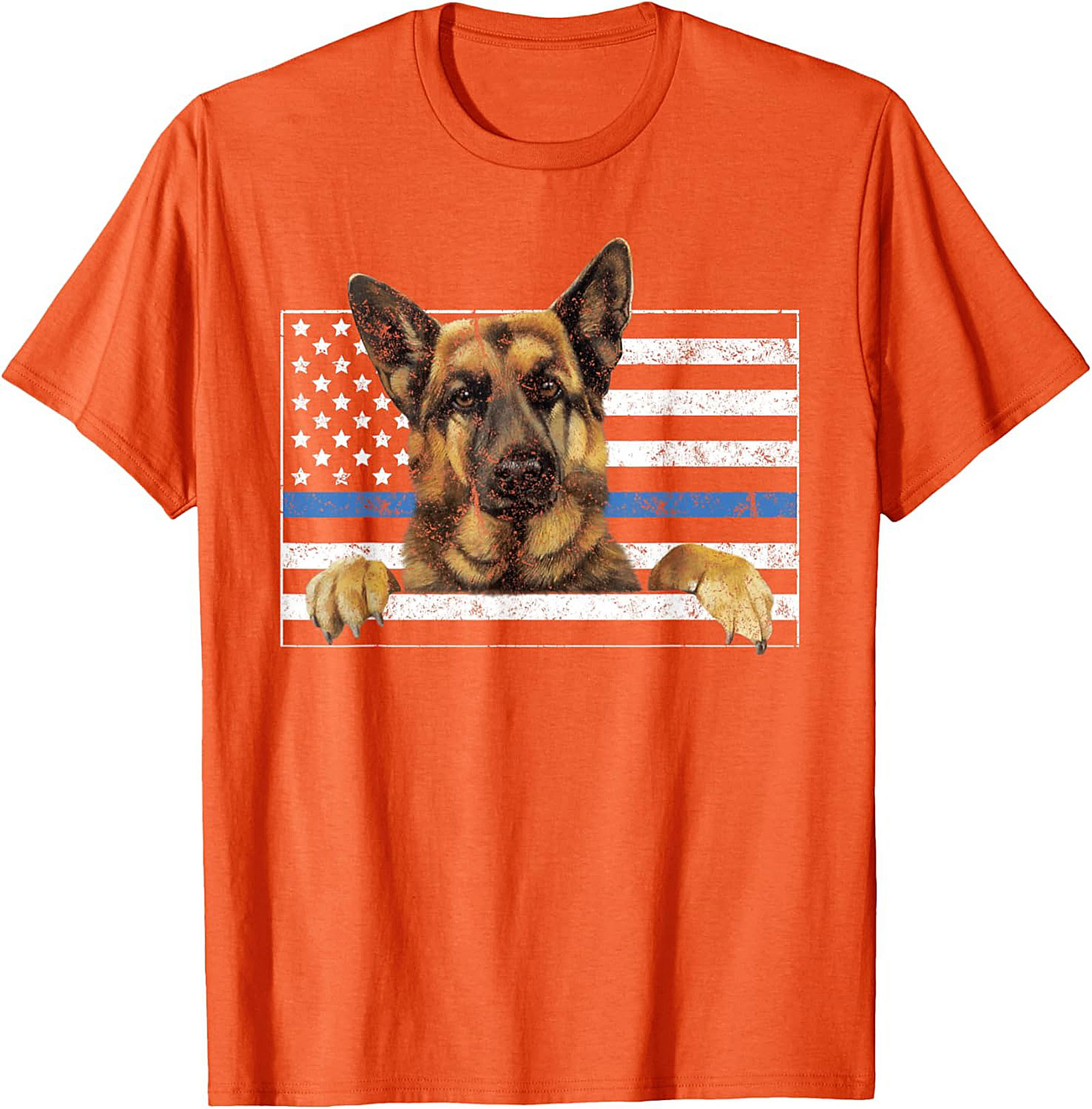 German Shepherd Thin Blue Line Flag Graphic Tee