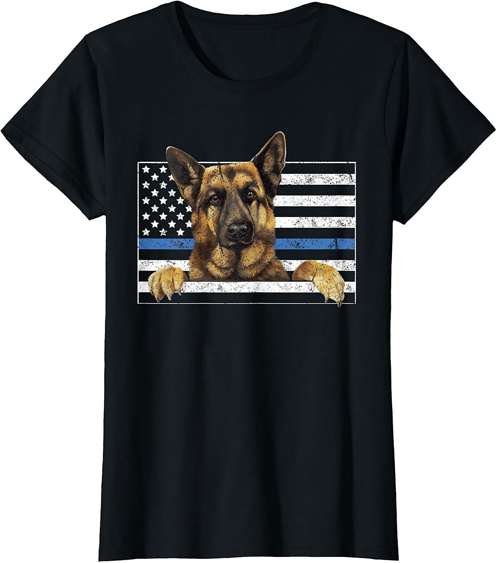 German Shepherd Thin Blue Line Flag Graphic Tee