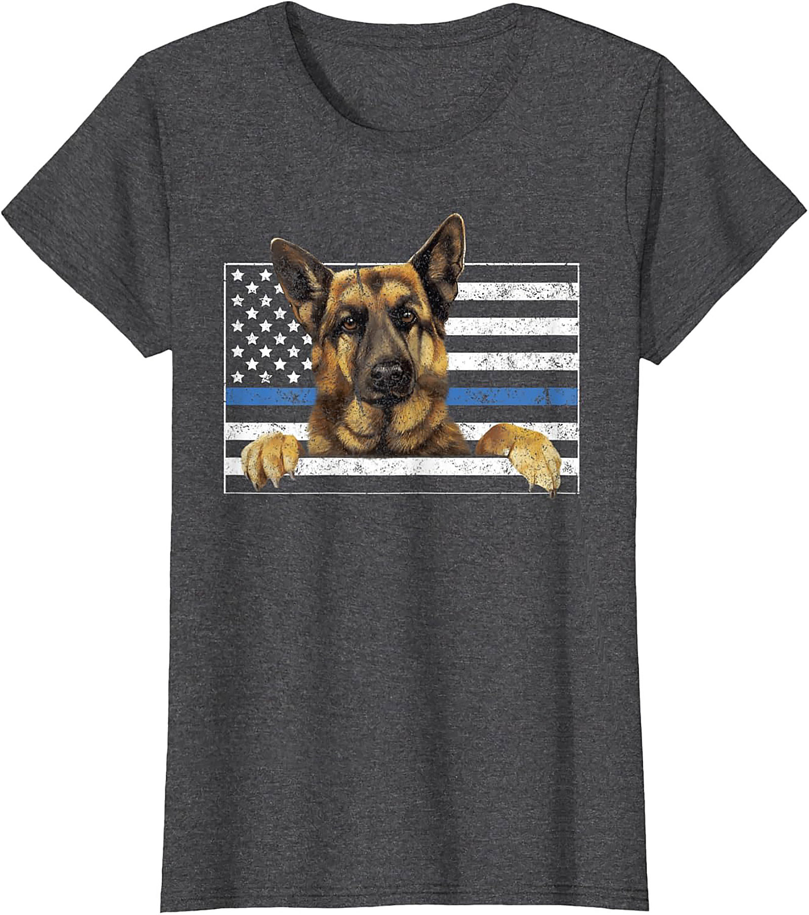 German Shepherd Thin Blue Line Flag Graphic Tee
