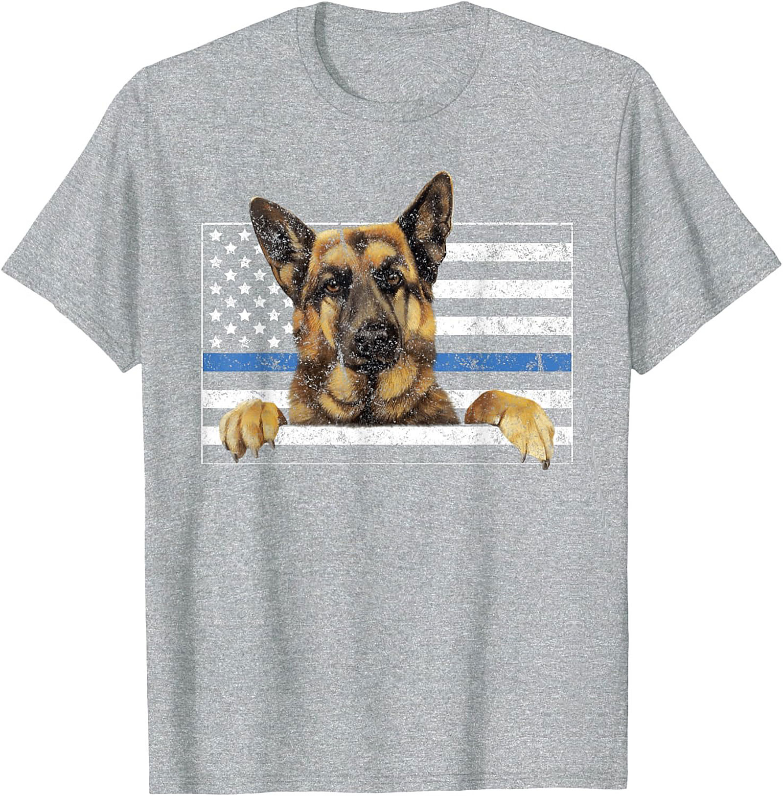 German Shepherd Thin Blue Line Flag Graphic Tee