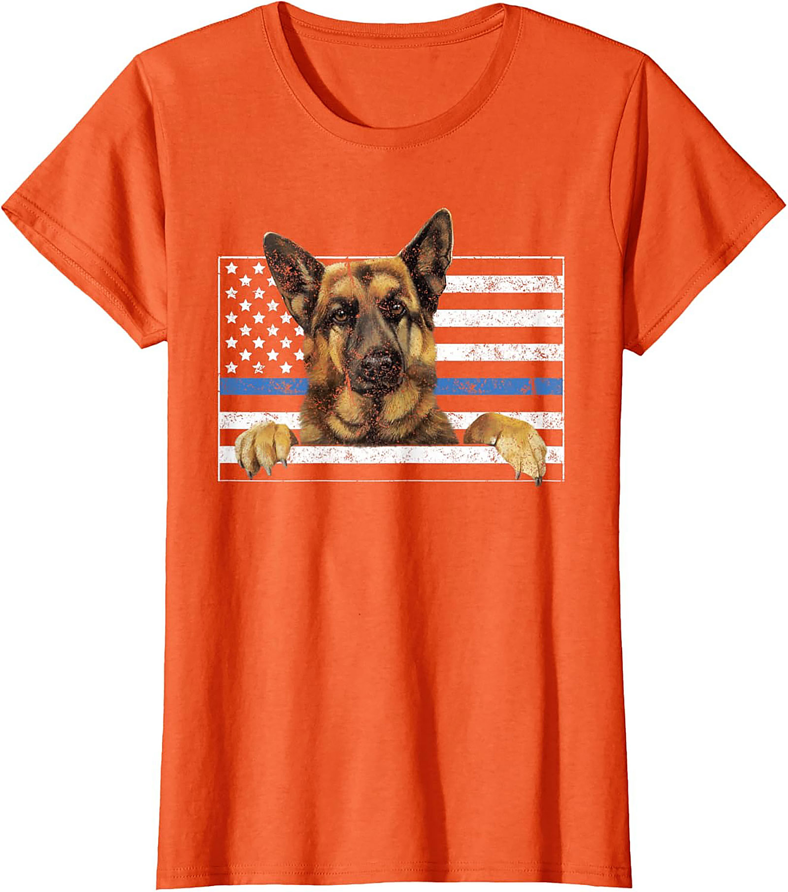 German Shepherd Thin Blue Line Flag Graphic Tee