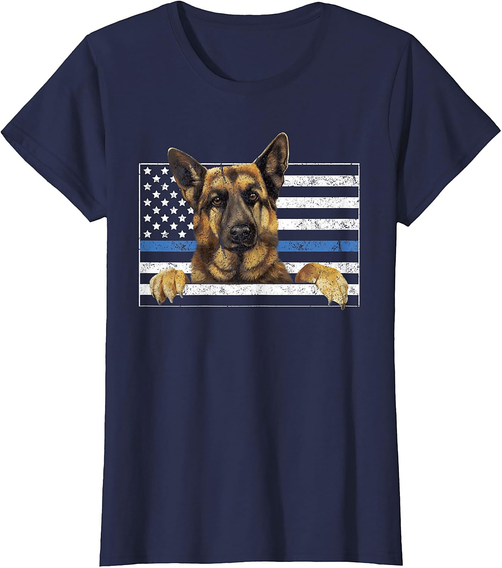 German Shepherd Thin Blue Line Flag Graphic Tee