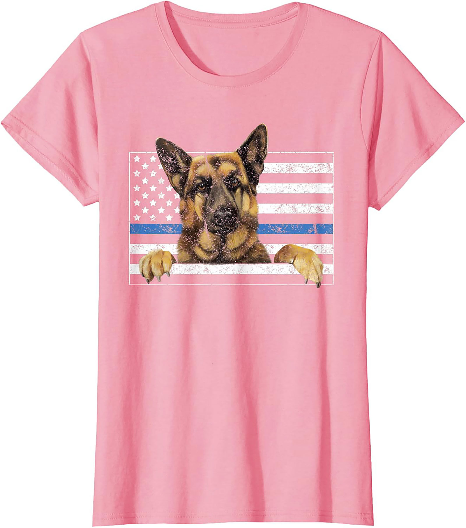 German Shepherd Thin Blue Line Flag Graphic Tee