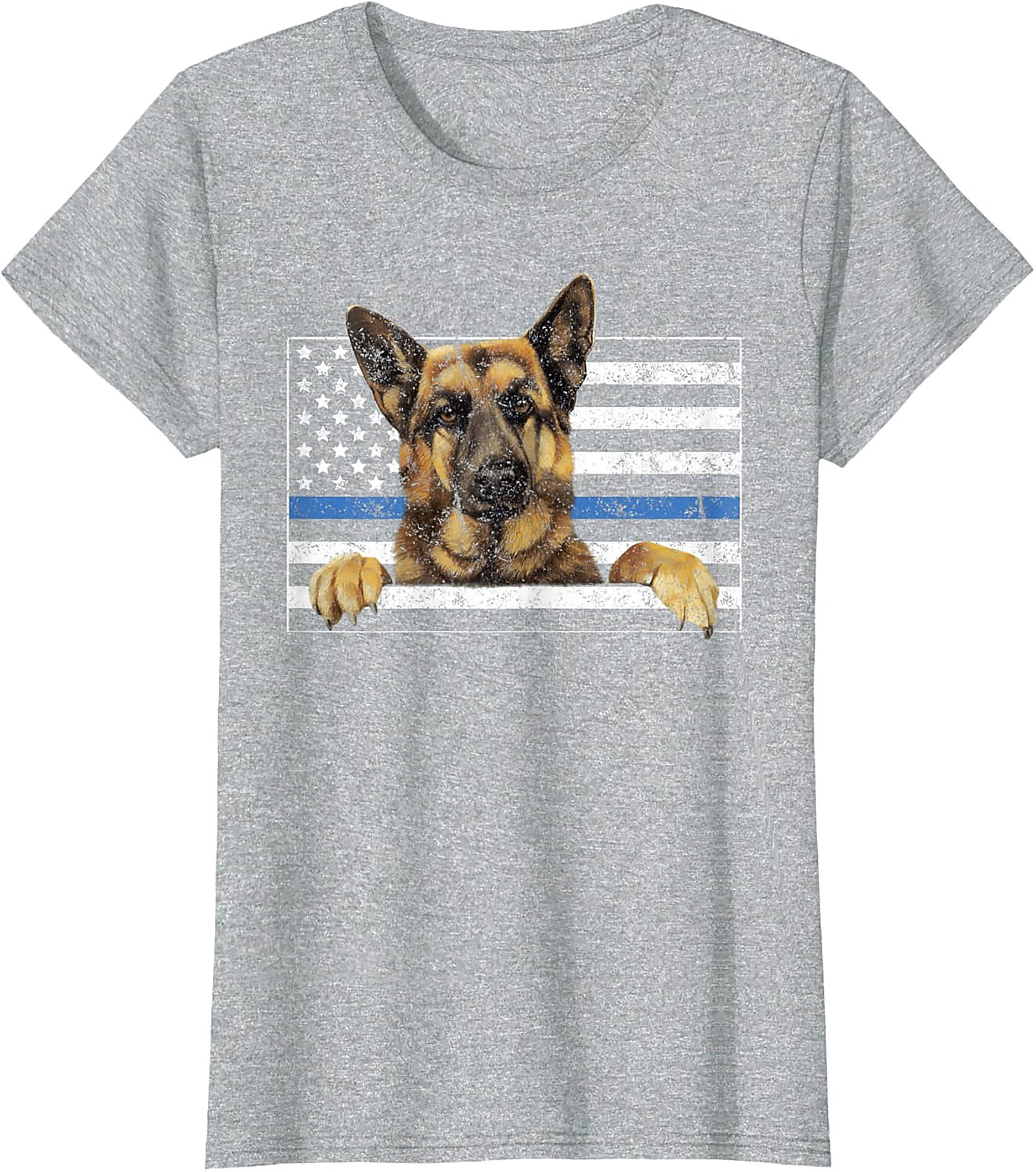 German Shepherd Thin Blue Line Flag Graphic Tee