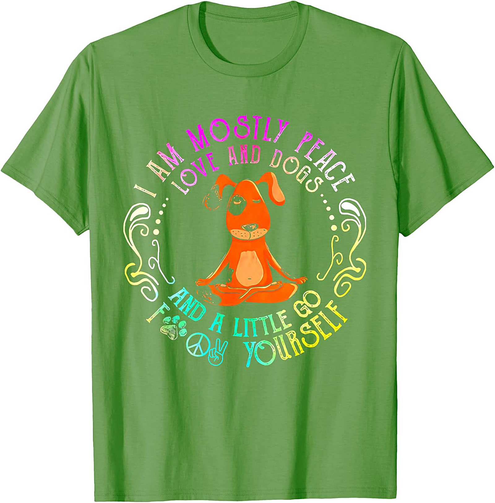 Funny Dog Lover Graphic Tee: Mostly Peace, Love, and Dogs Shirt