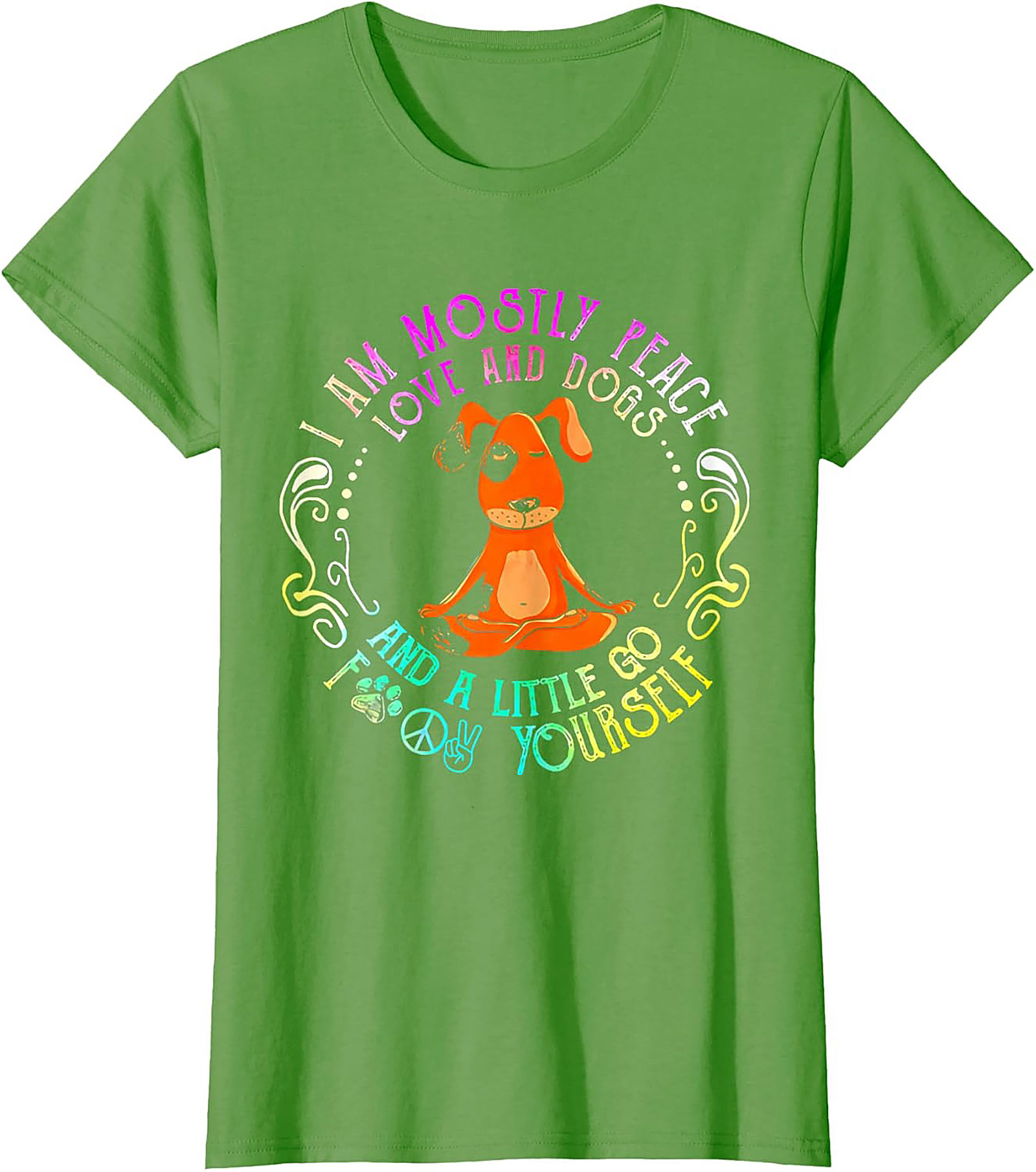 Funny Dog Lover Graphic Tee: Mostly Peace, Love, and Dogs Shirt