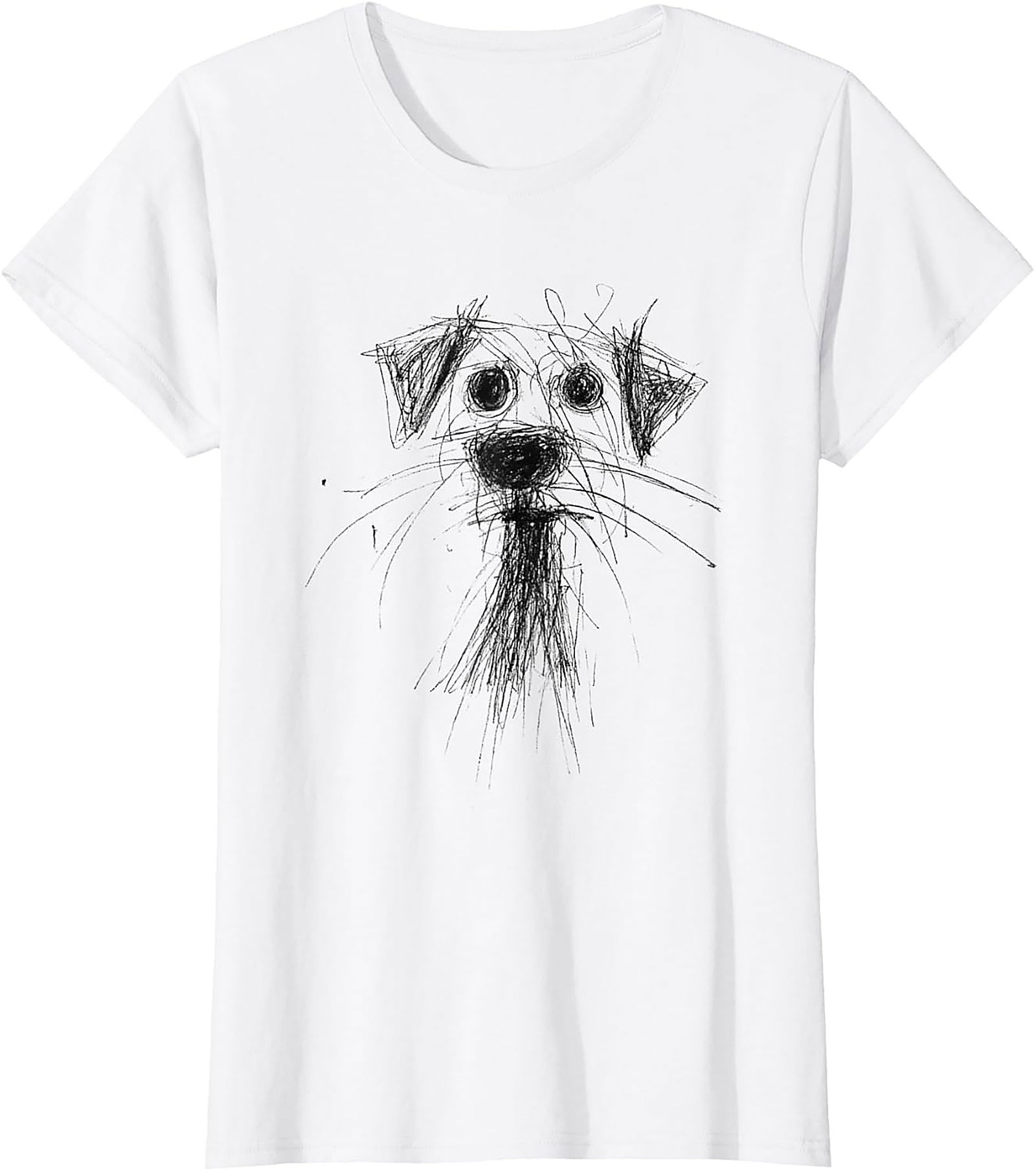 Abstract Sketch Dog T-Shirt – The Perfectly Imperfect Doodle Dog Tee