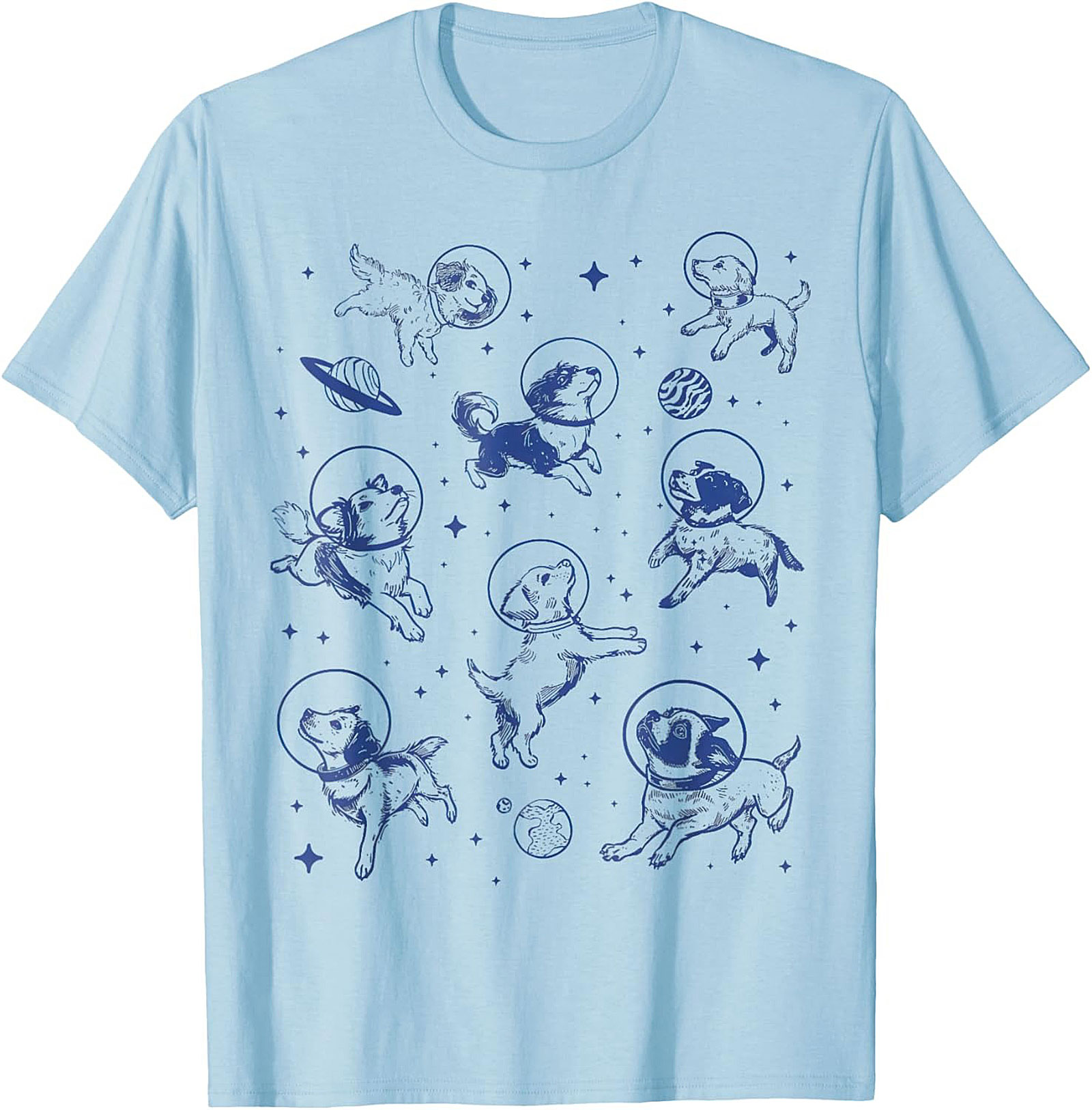 Astronaut Dog Graphic Tee: Cosmic Puppies Space Adventure Unisex Shirt