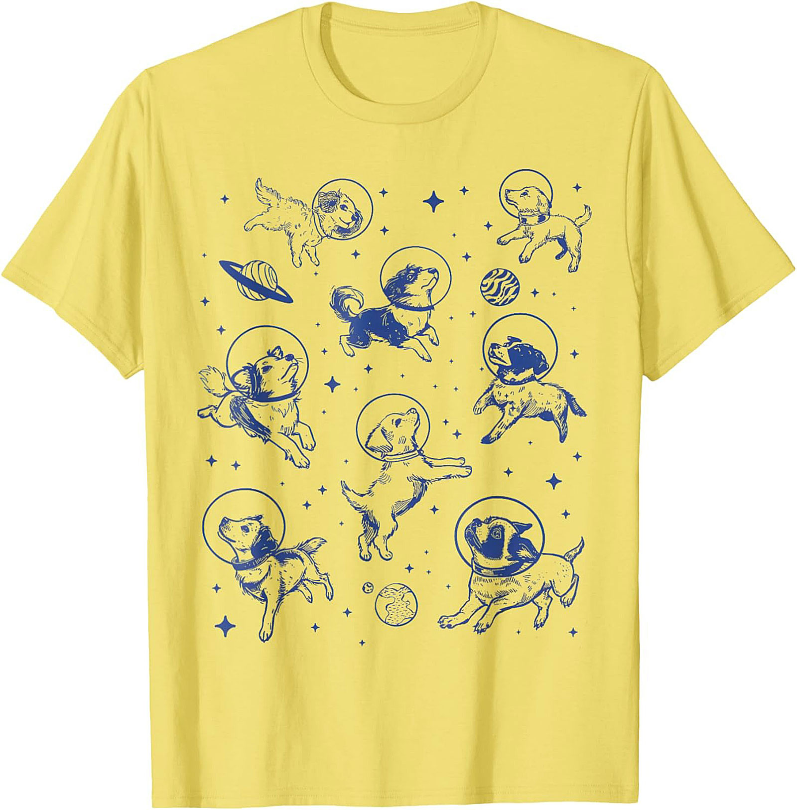 Astronaut Dog Graphic Tee: Cosmic Puppies Space Adventure Unisex Shirt