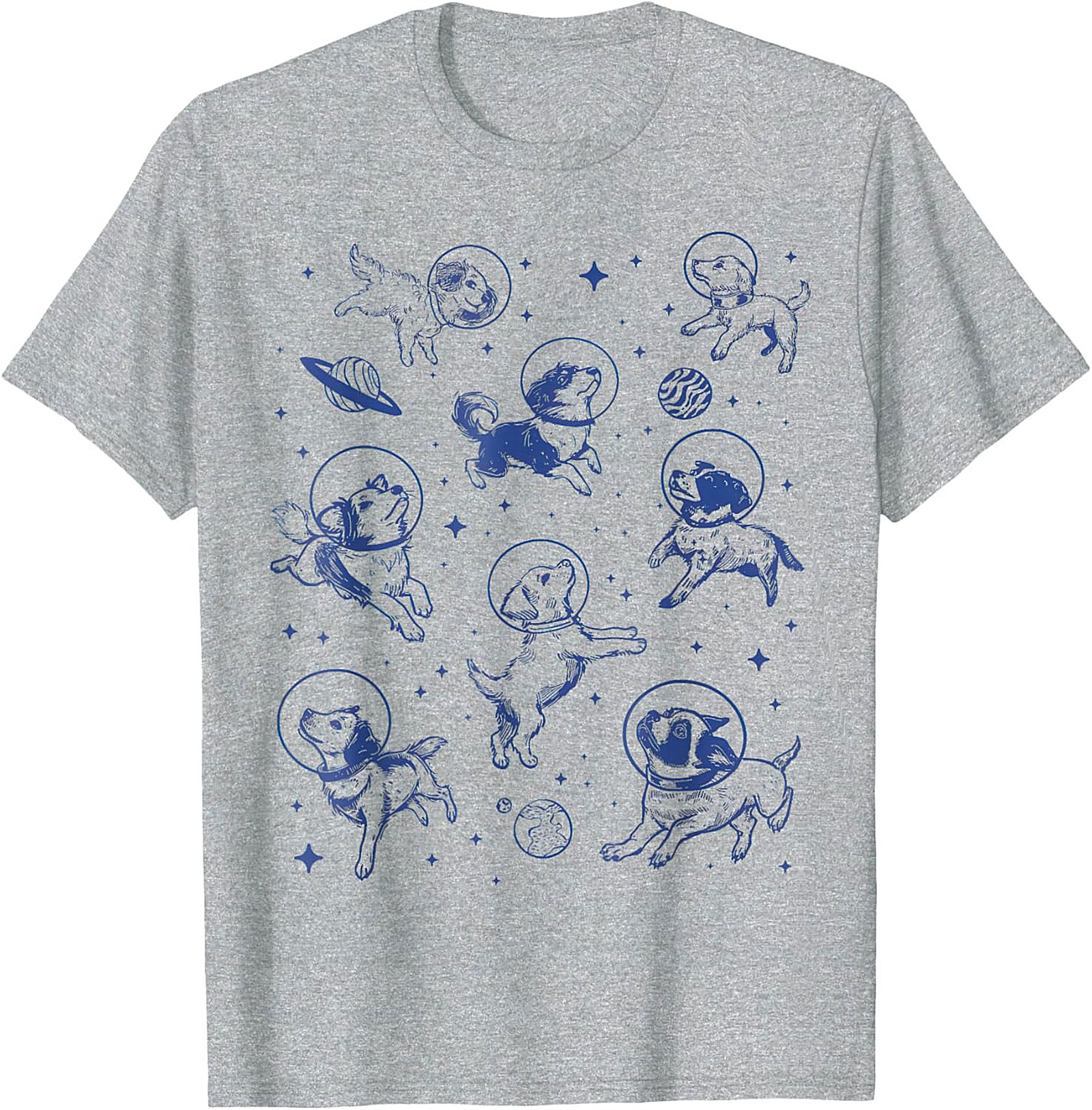 Astronaut Dog Graphic Tee: Cosmic Puppies Space Adventure Unisex Shirt