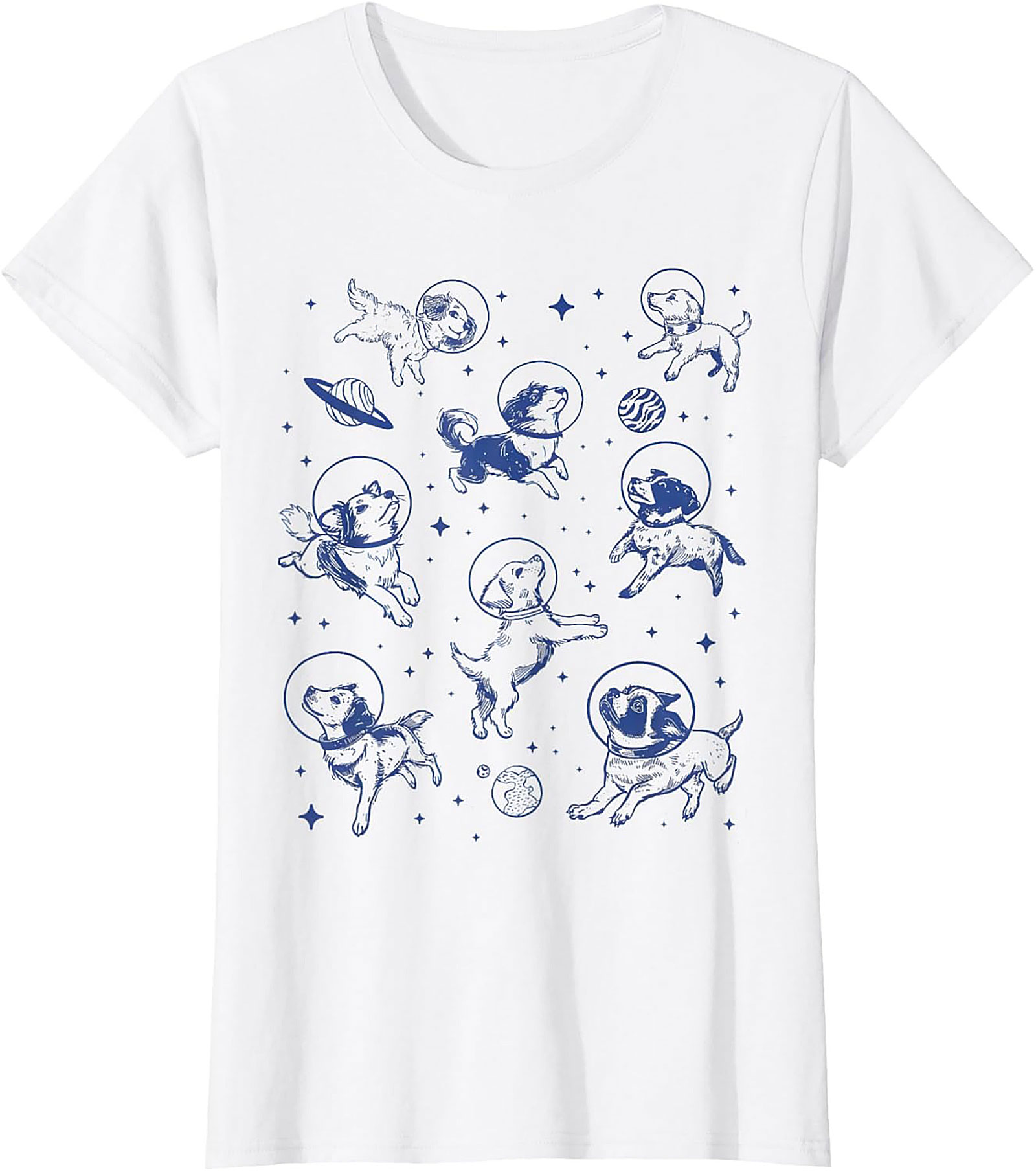 Astronaut Dog Graphic Tee: Cosmic Puppies Space Adventure Unisex Shirt