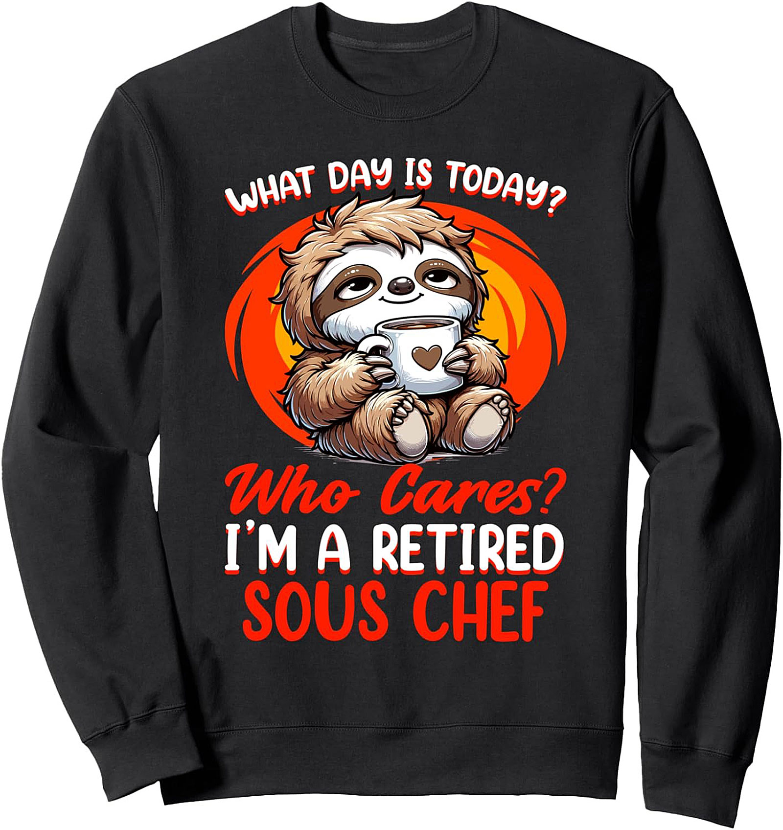 Retired Sous Chef T-Shirt Funny Sloth Retirement Tee Gift