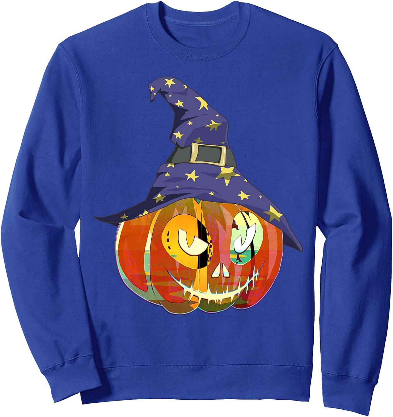 Psychedelic Wizard Pumpkin Crewneck Sweatshirt | Halloween Gift
