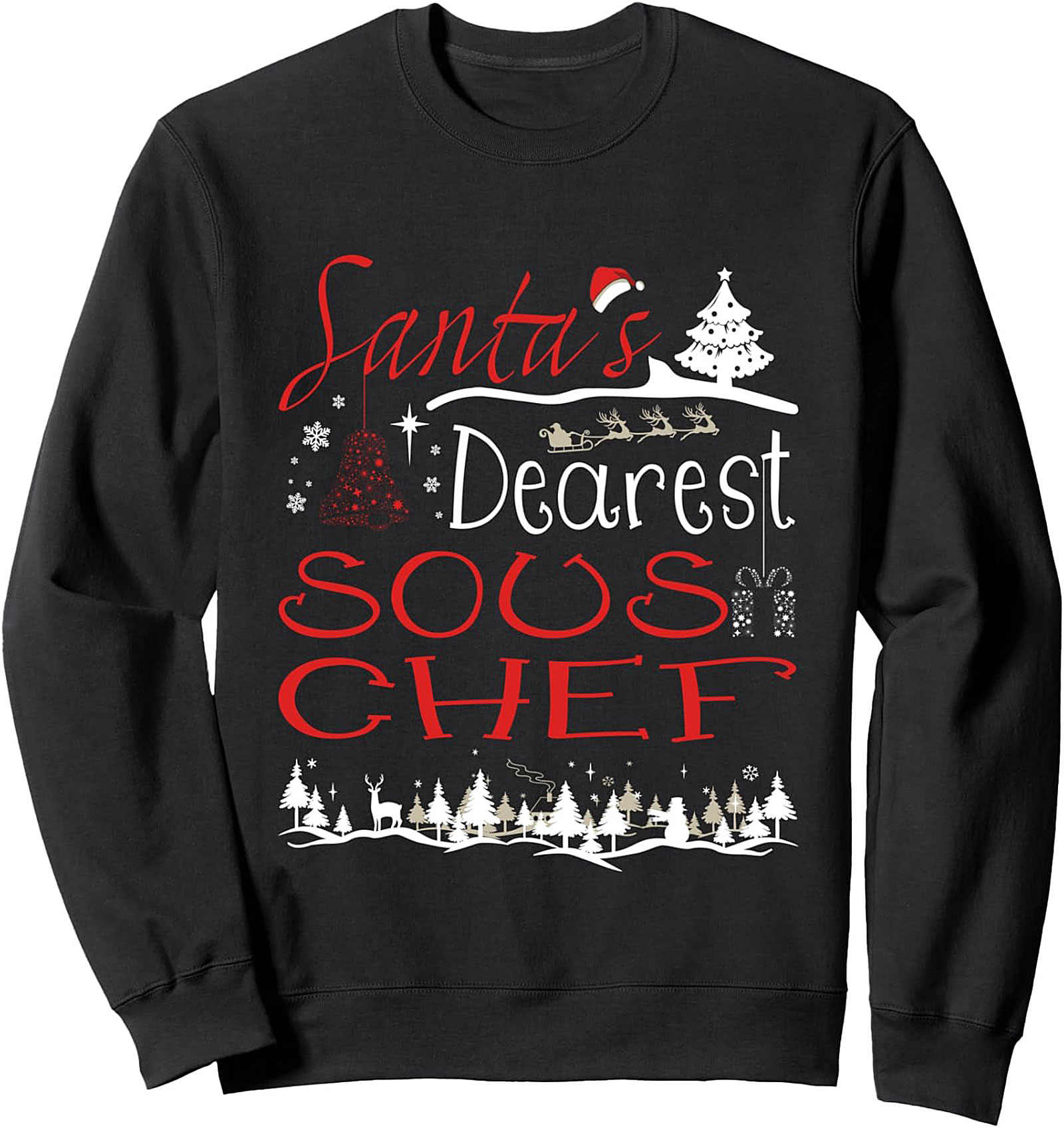 Santa's Dearest Sous Chef T-Shirt Funny Holiday Tee