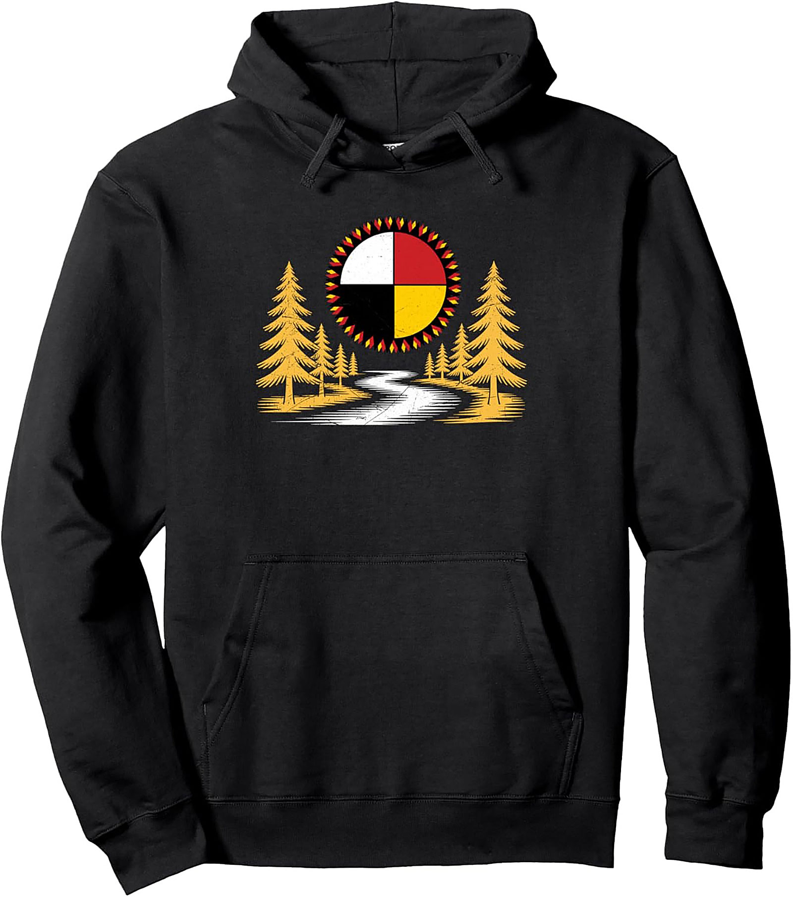 Medicine Wheel Graphic Hoodie Cozy Pullover Gift