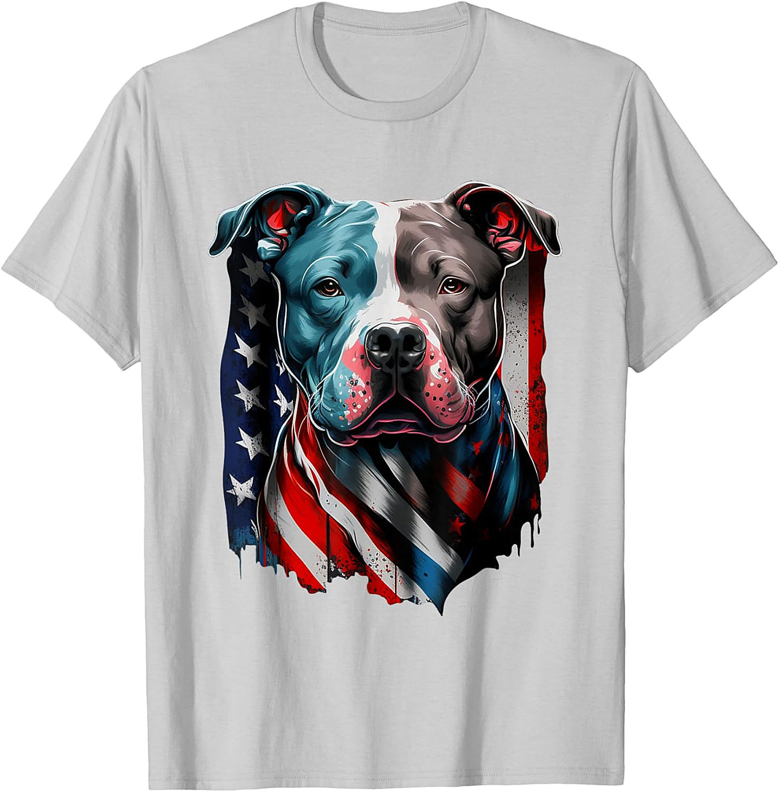 Patriotic Pitbull T-Shirt | American Flag Dog Graphic Tee