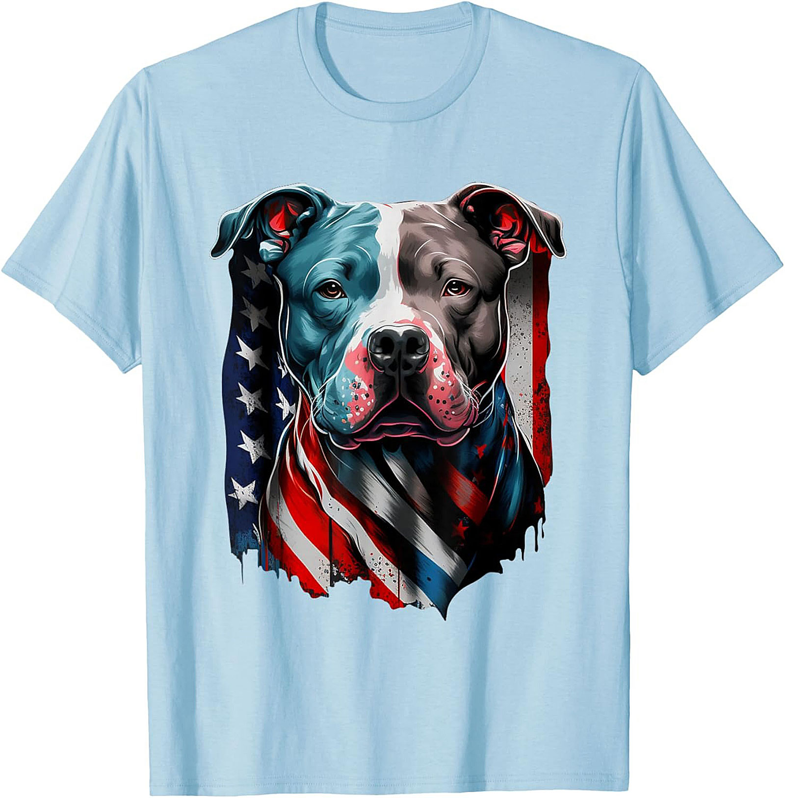 Patriotic Pitbull T-Shirt | American Flag Dog Graphic Tee