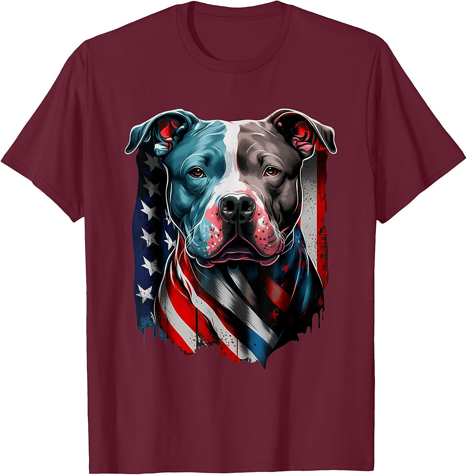 Patriotic Pitbull T-Shirt | American Flag Dog Graphic Tee
