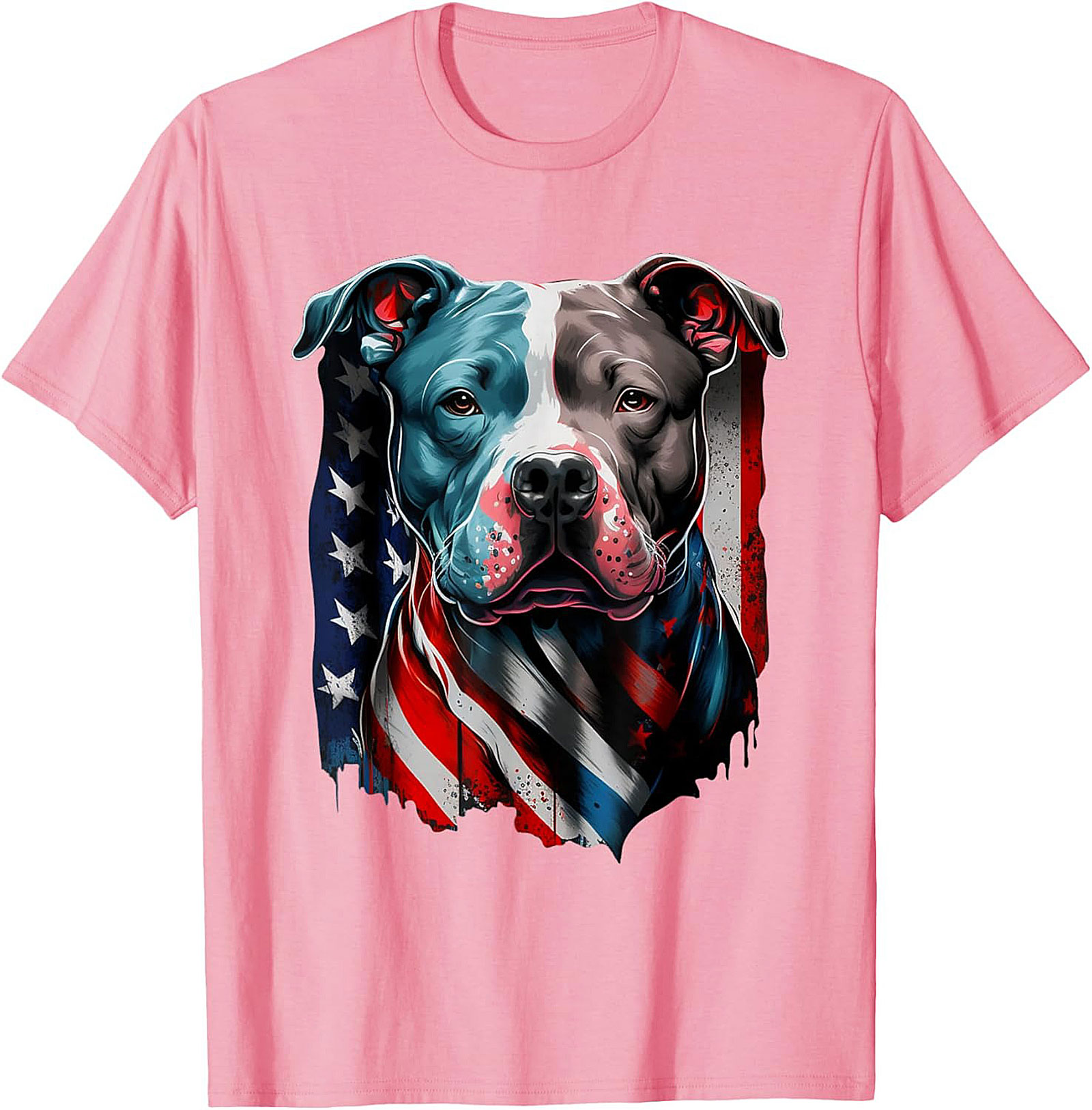 Patriotic Pitbull T-Shirt | American Flag Dog Graphic Tee