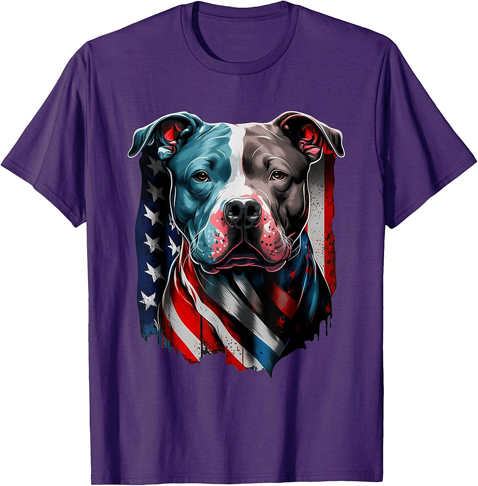 Patriotic Pitbull T-Shirt | American Flag Dog Graphic Tee