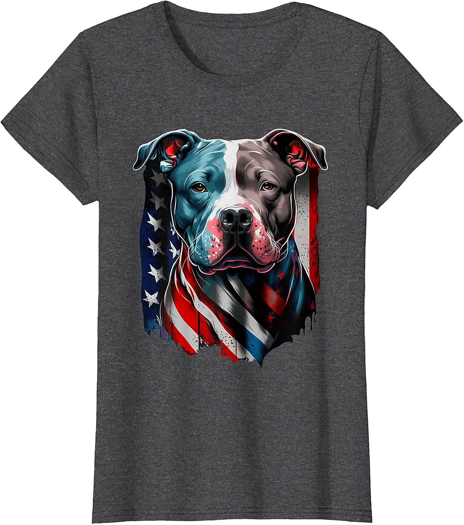 Patriotic Pitbull T-Shirt | American Flag Dog Graphic Tee
