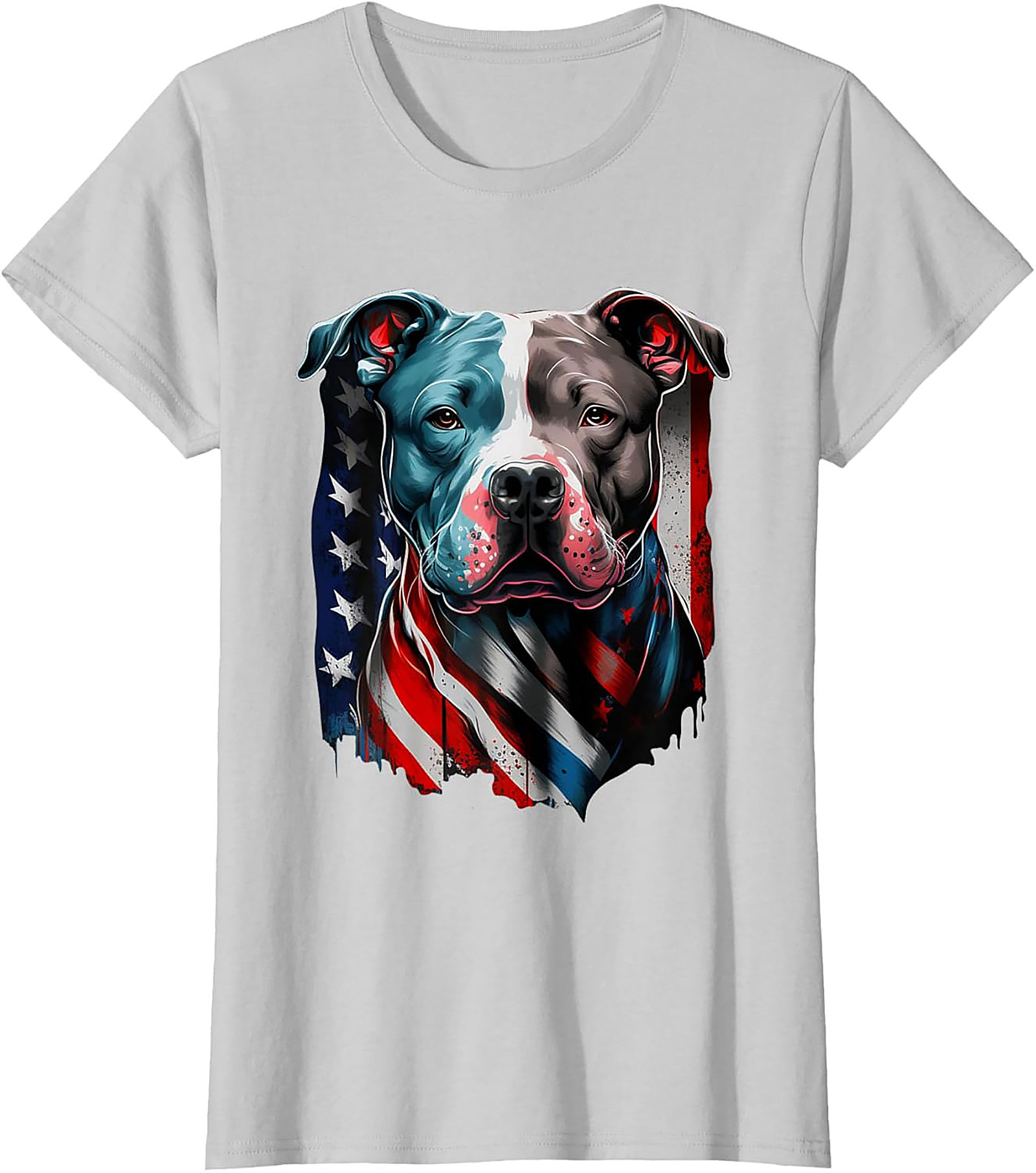 Patriotic Pitbull T-Shirt | American Flag Dog Graphic Tee