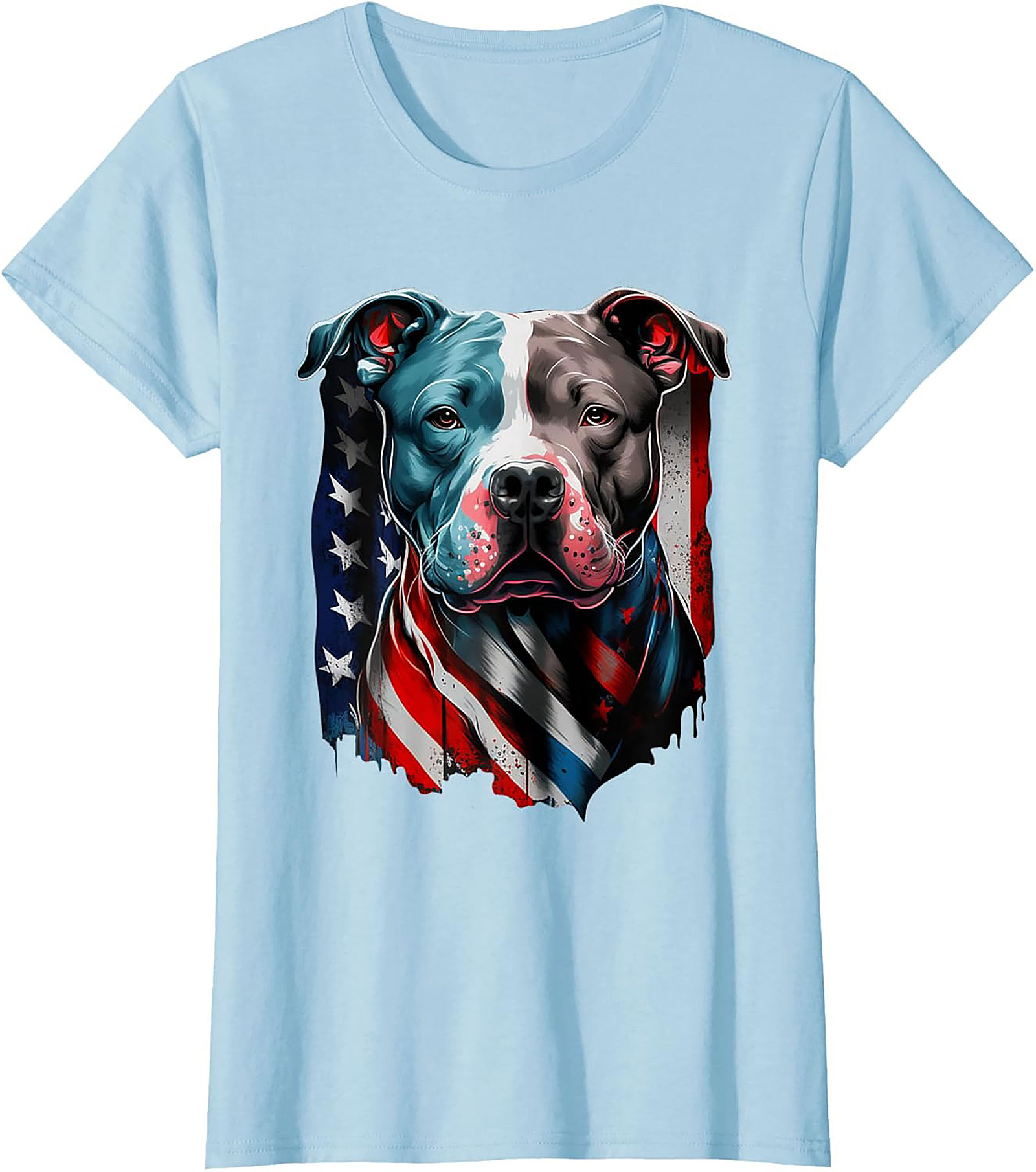 Patriotic Pitbull T-Shirt | American Flag Dog Graphic Tee