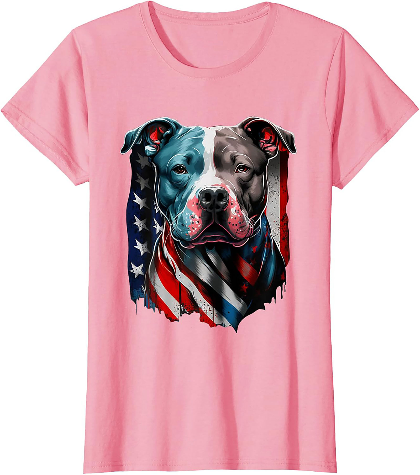 Patriotic Pitbull T-Shirt | American Flag Dog Graphic Tee