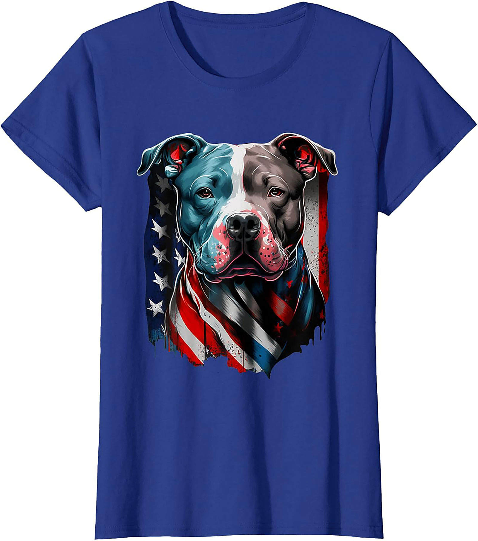Patriotic Pitbull T-Shirt | American Flag Dog Graphic Tee