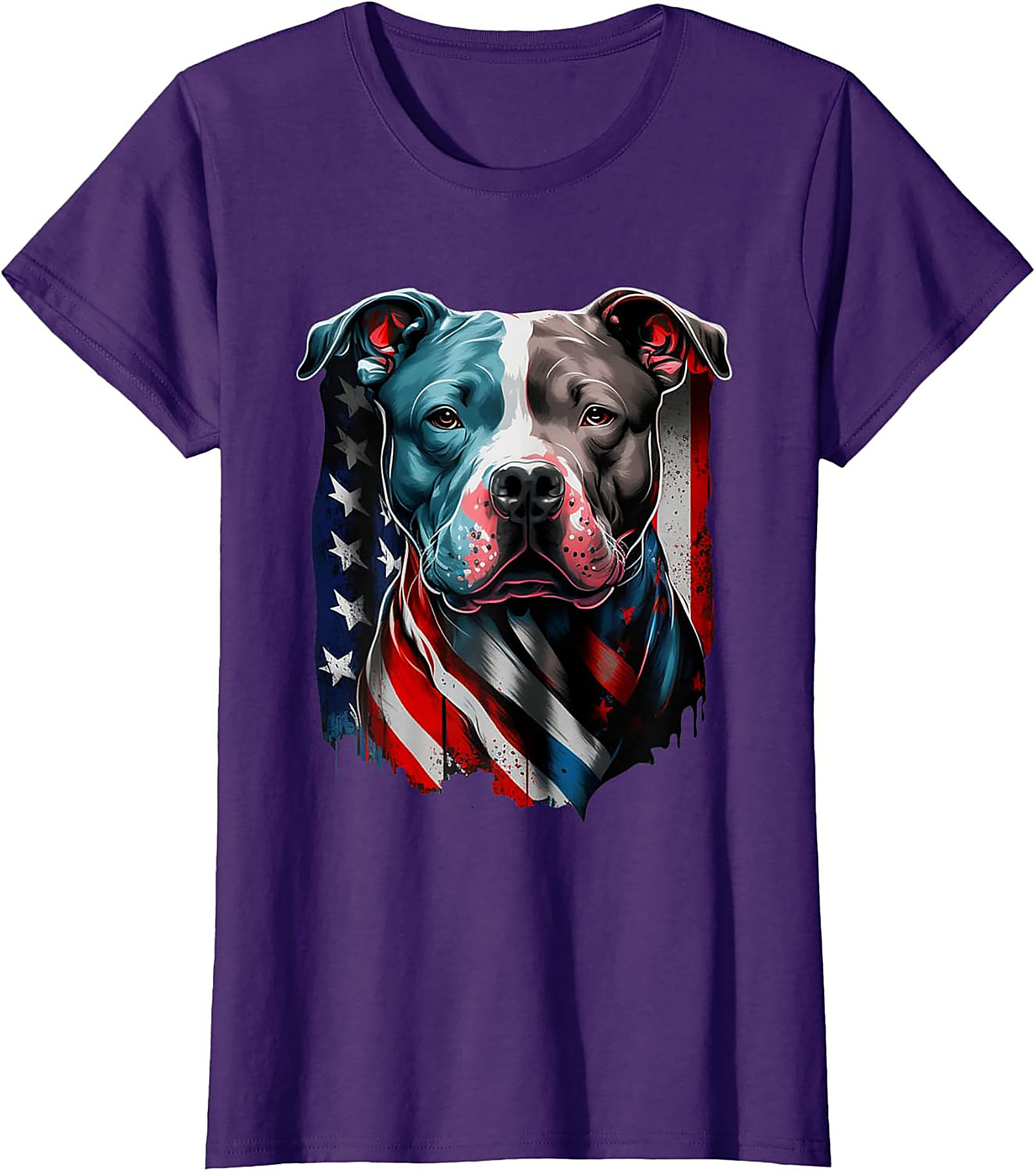 Patriotic Pitbull T-Shirt | American Flag Dog Graphic Tee
