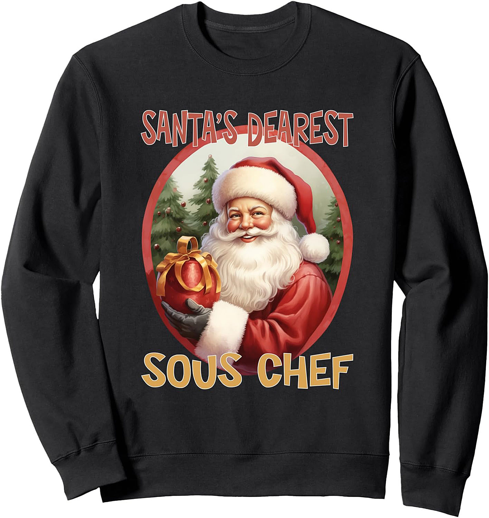 Santa's Sous Chef Funny Christmas Graphic Tee Gift Idea