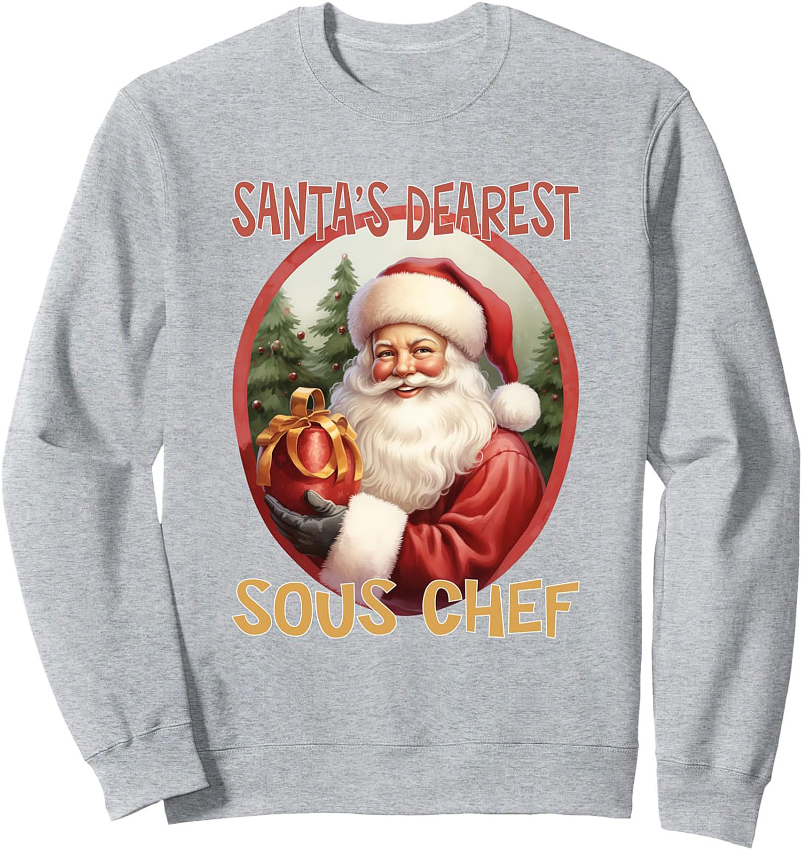 Santa's Sous Chef Funny Christmas Graphic Tee Gift Idea