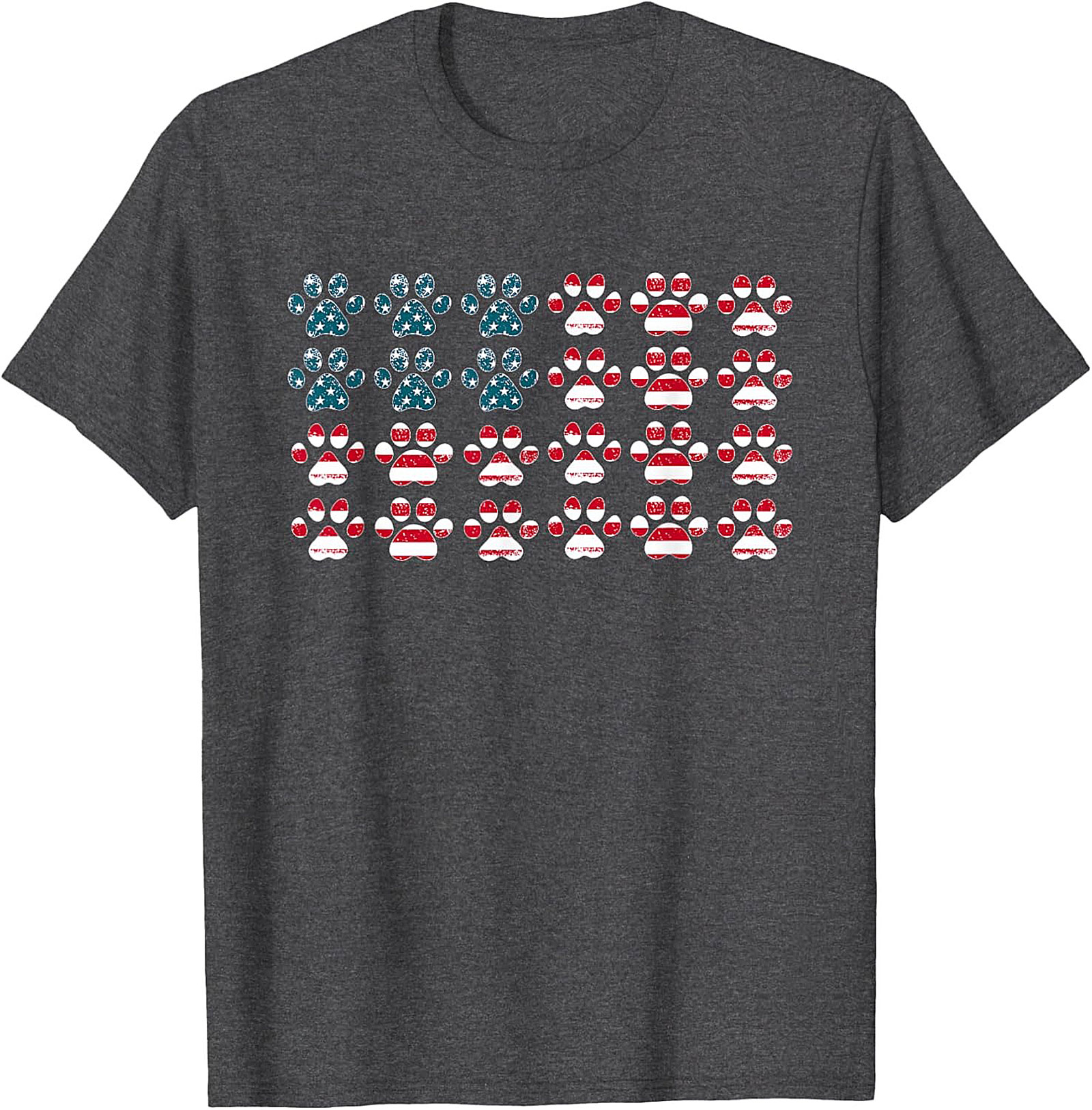 Patriotic Dog Paw American Flag Graphic Tee