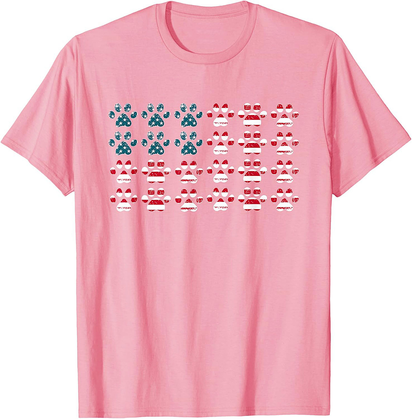 Patriotic Dog Paw American Flag Graphic Tee