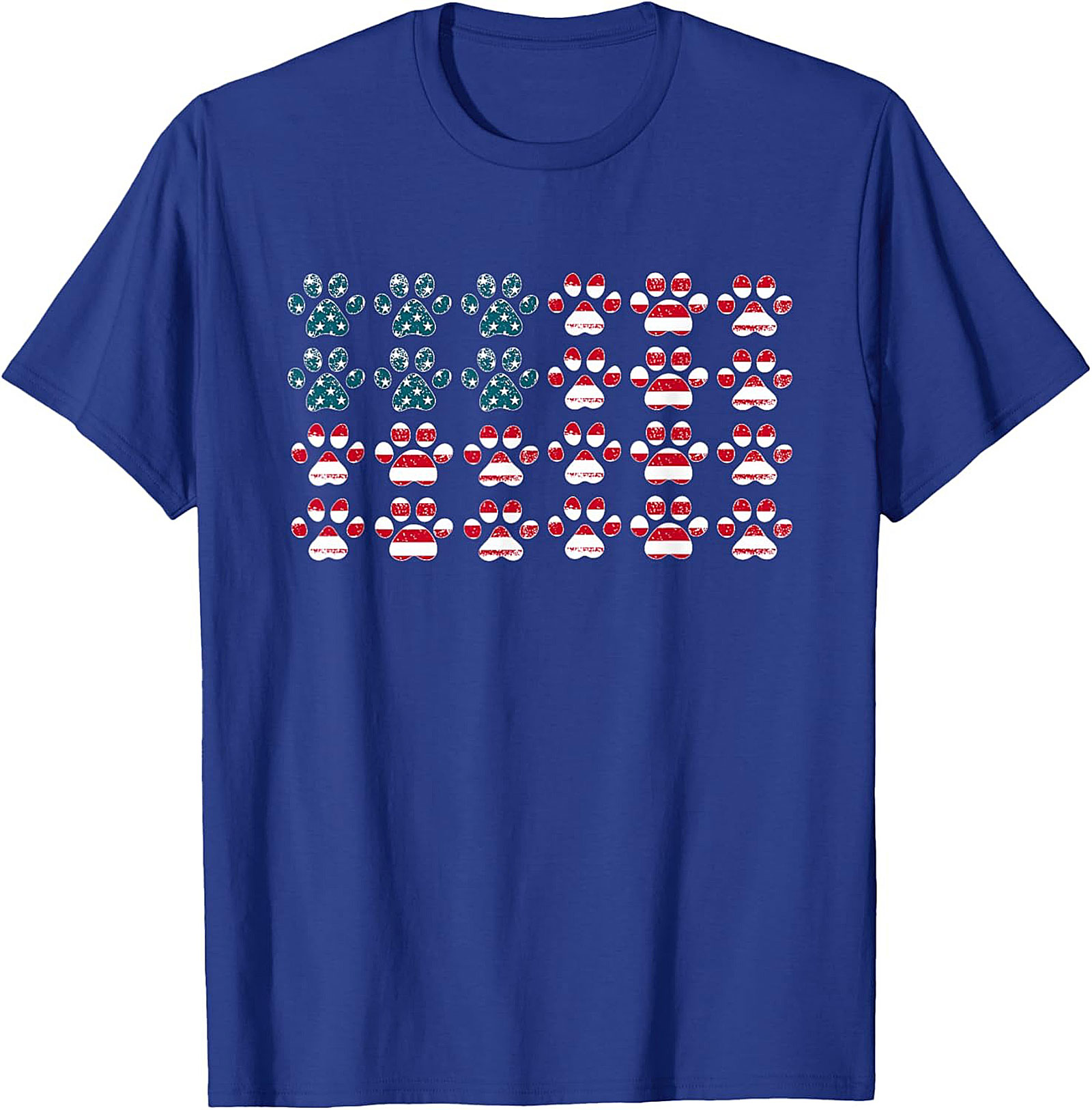 Patriotic Dog Paw American Flag Graphic Tee