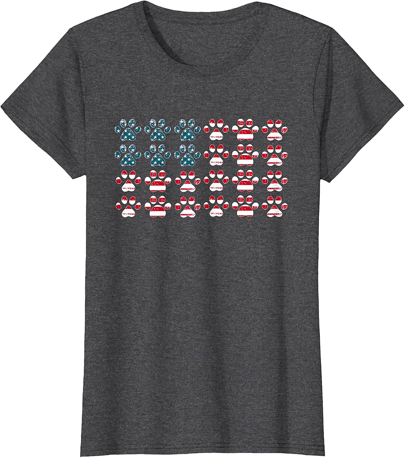 Patriotic Dog Paw American Flag Graphic Tee