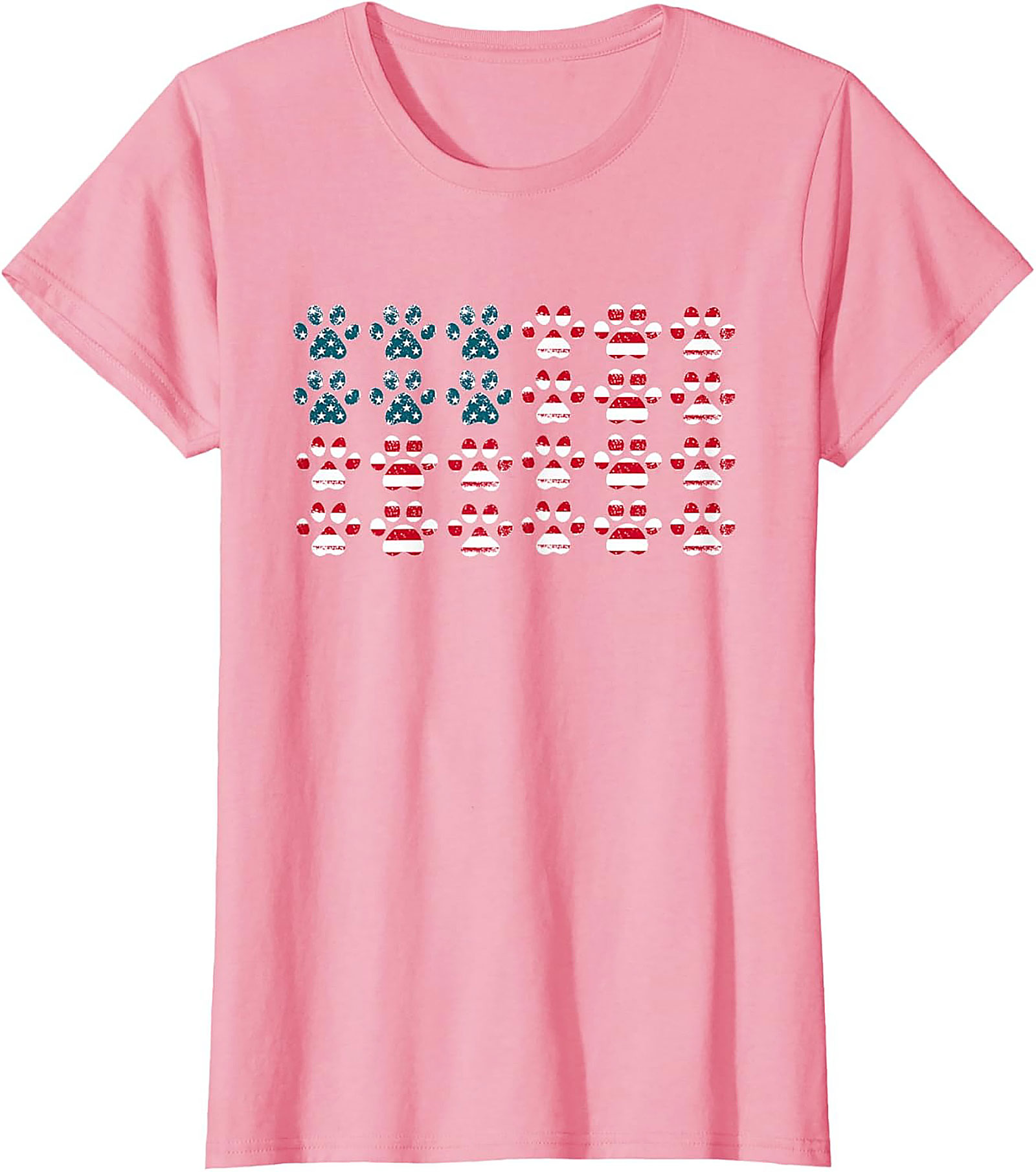 Patriotic Dog Paw American Flag Graphic Tee