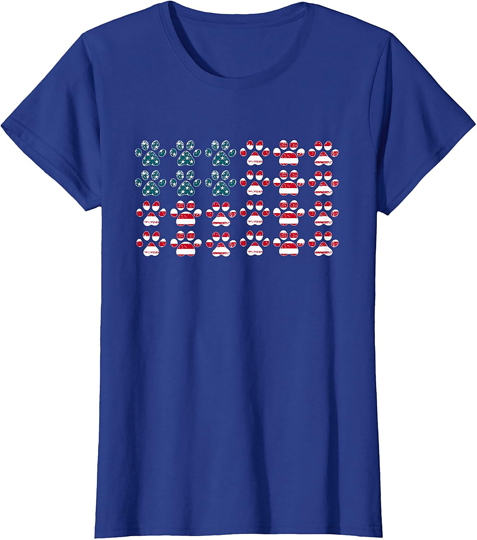 Patriotic Dog Paw American Flag Graphic Tee