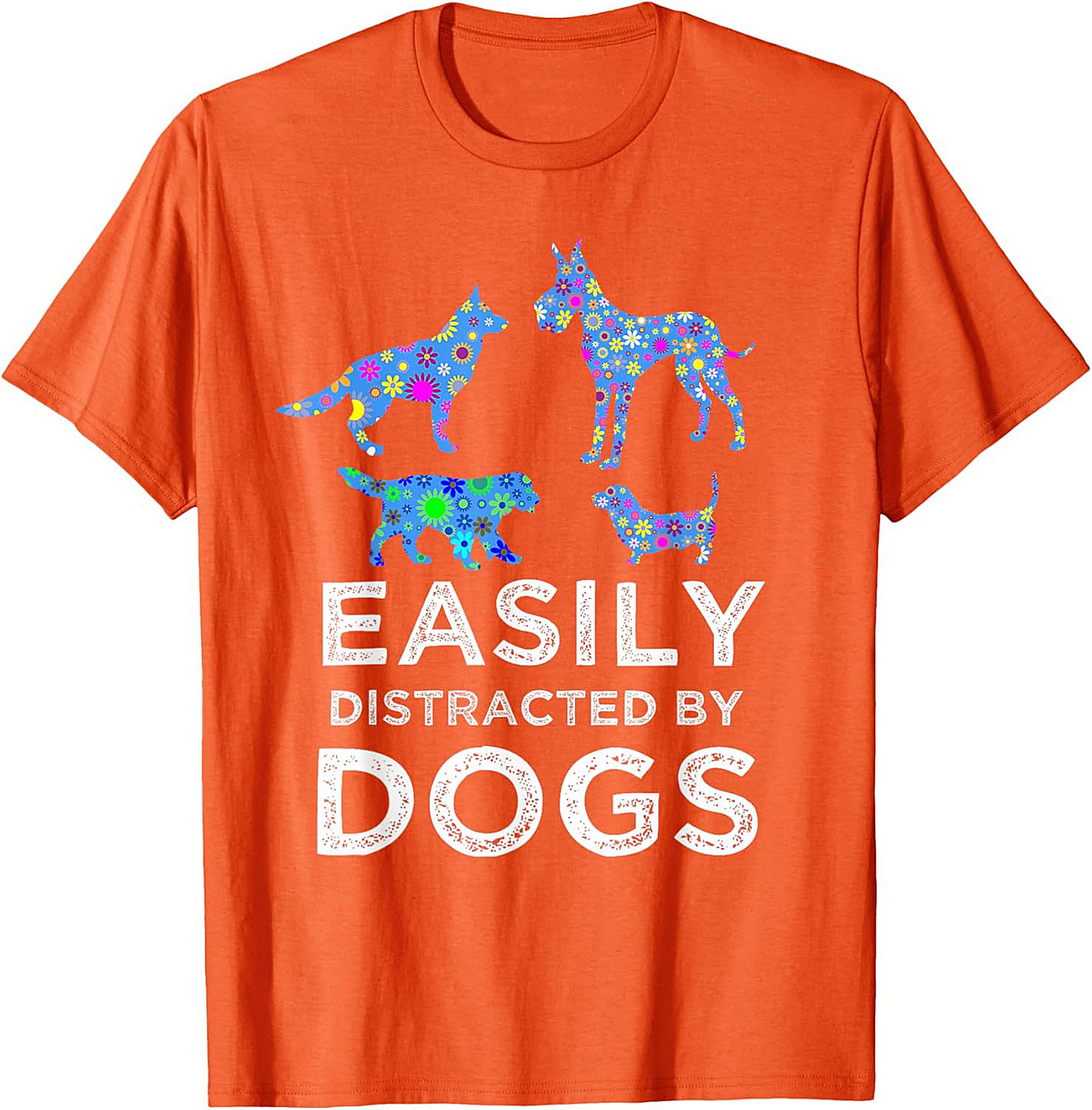Easily Distracted By Dogs Graphic Tee | Psychedelic Dog Lover Unisex Shirt