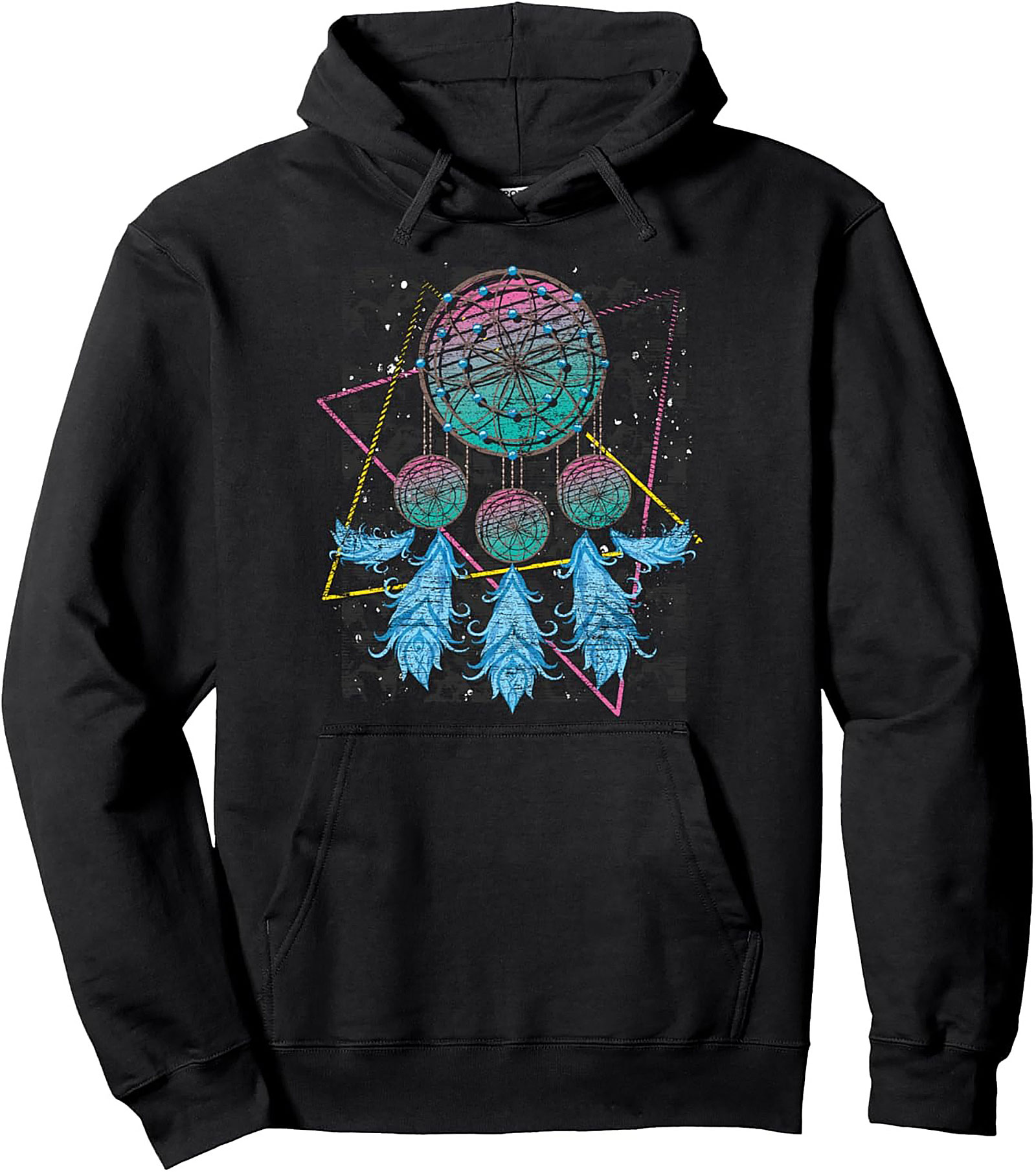 Neon Dreamcatcher Pullover Hoodie Cozy Streetwear Gift
