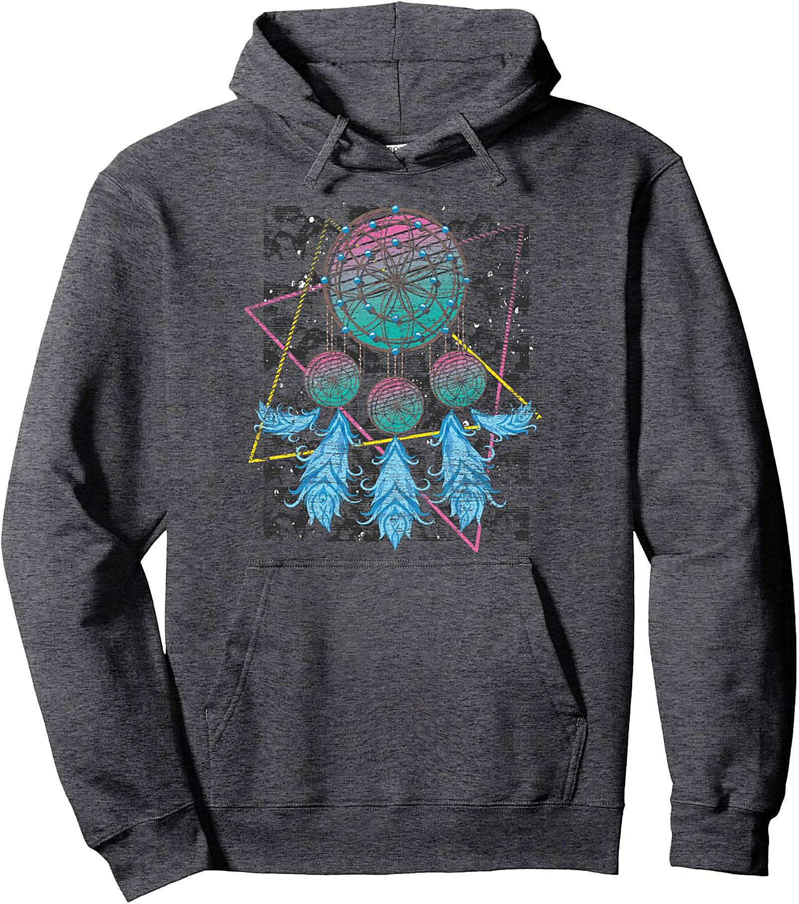 Neon Dreamcatcher Pullover Hoodie Cozy Streetwear Gift