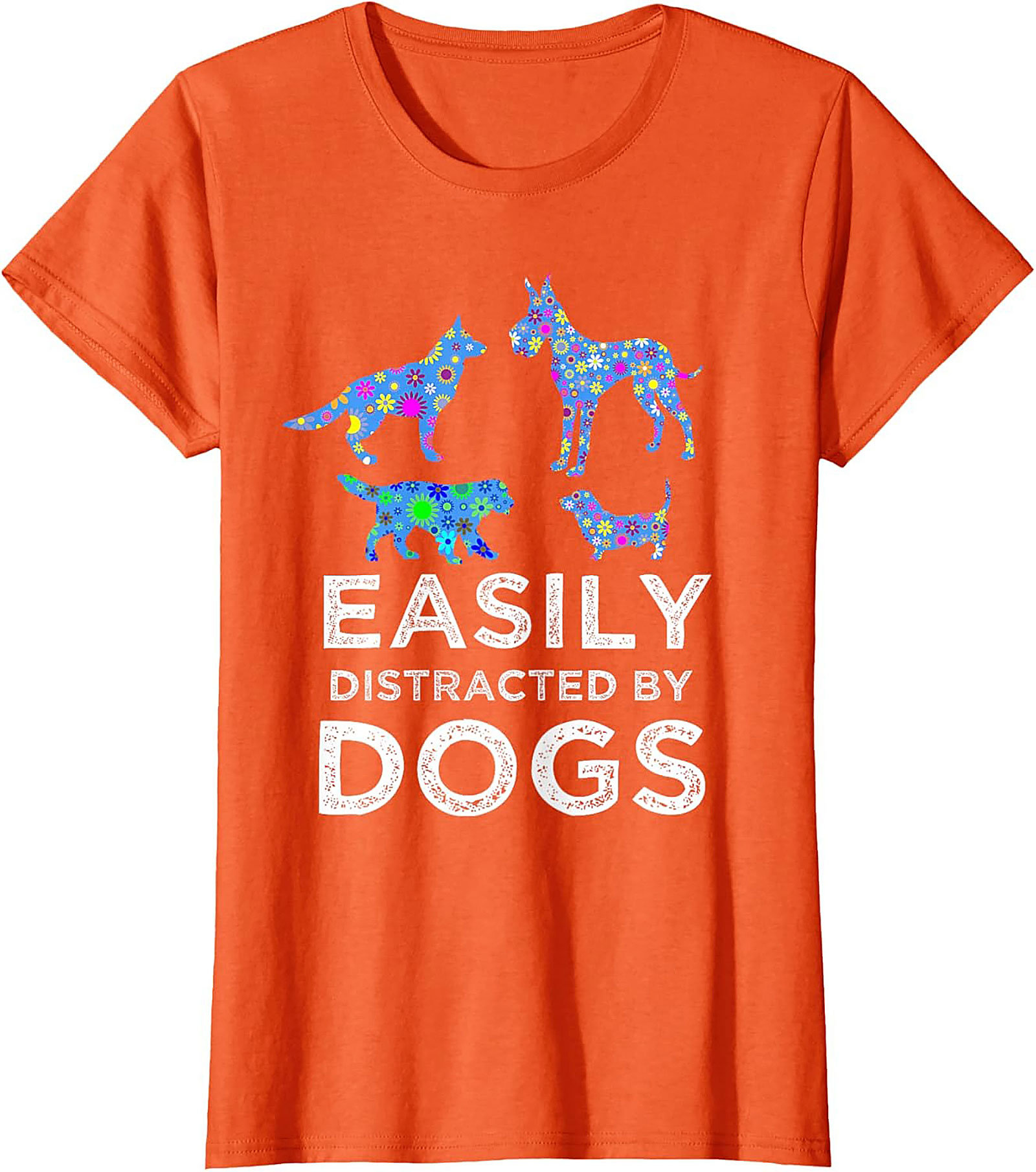 Easily Distracted By Dogs Graphic Tee | Psychedelic Dog Lover Unisex Shirt
