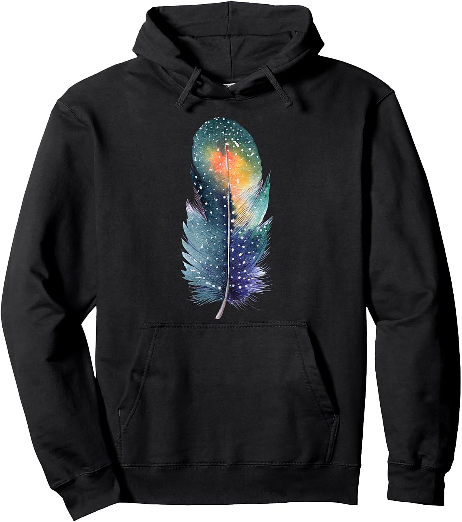 Celestial Feather Graphic Hoodie Cozy Pullover Gift