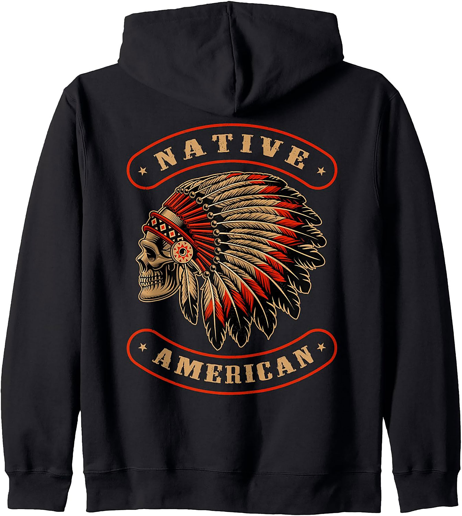 Native American Skull Graphic Hoodie