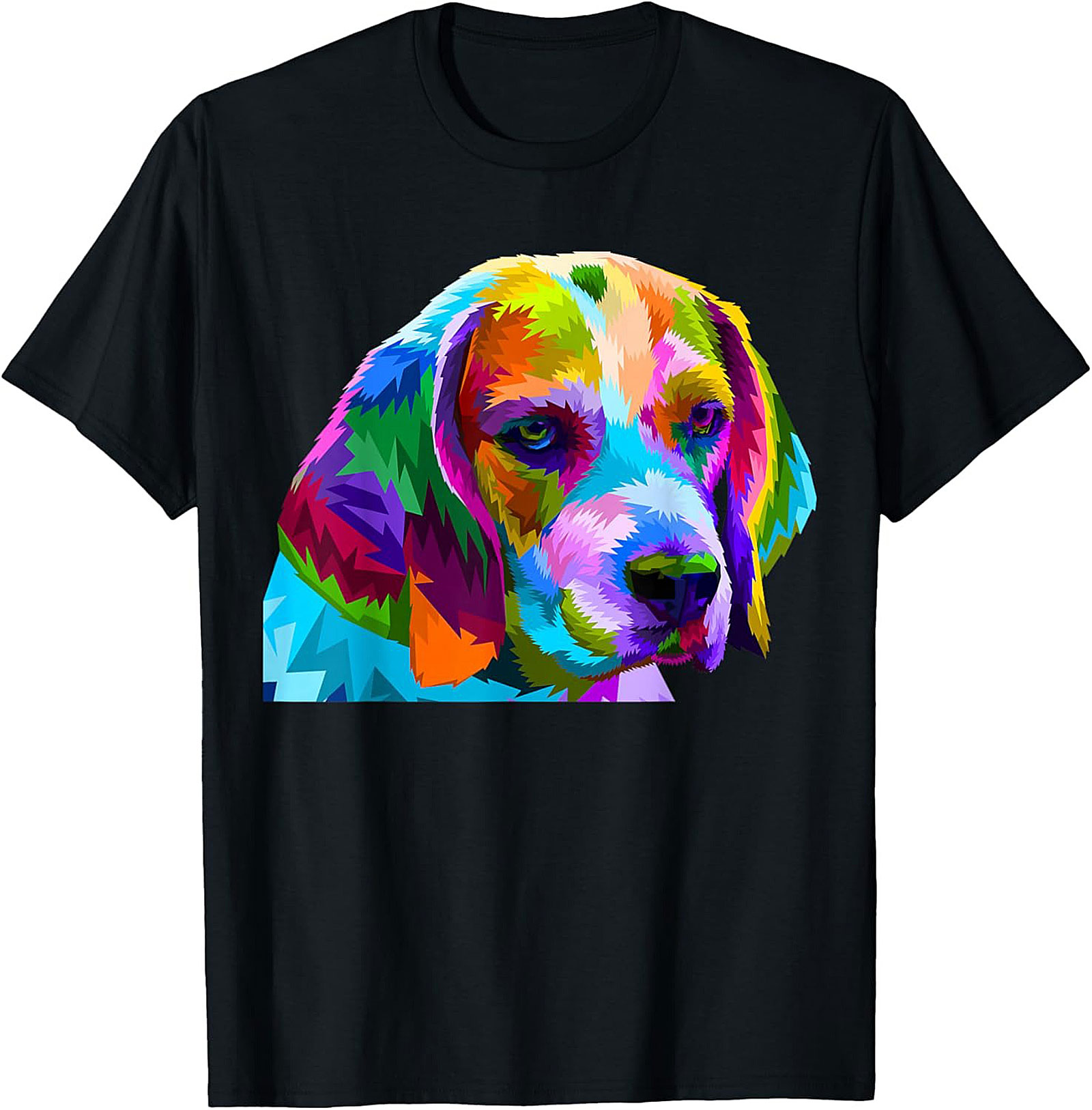 Pop Art Beagle T-shirt: Vibrant Geometric Dog Lover Graphic Tee