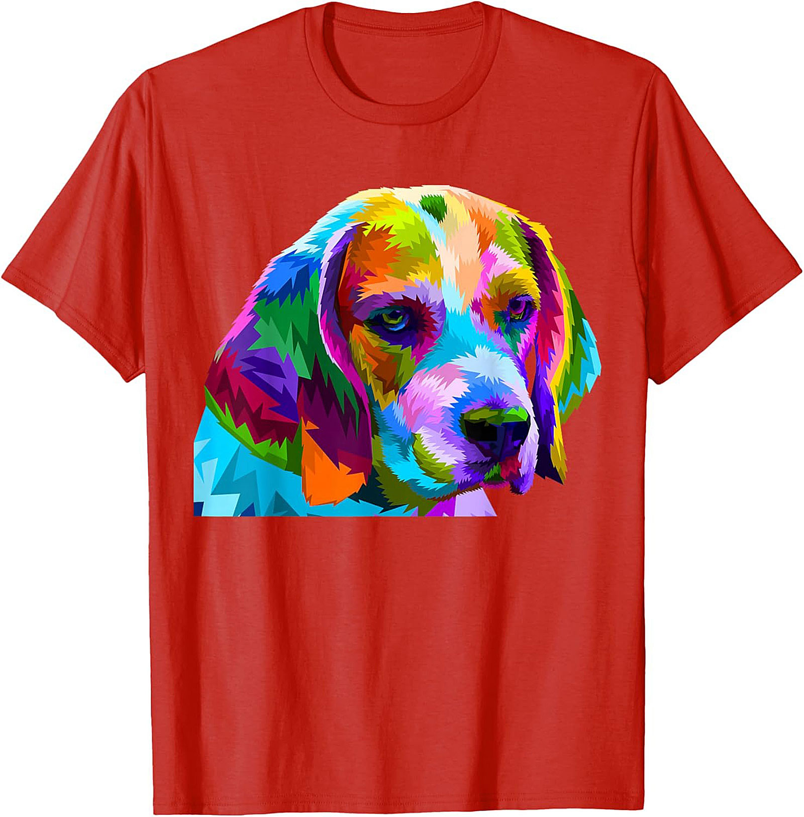 Pop Art Beagle T-shirt: Vibrant Geometric Dog Lover Graphic Tee
